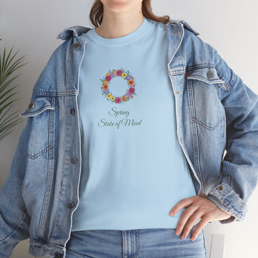 ''Spring State of Mind'' T-Shirt - Floral Wreath Spring Tee