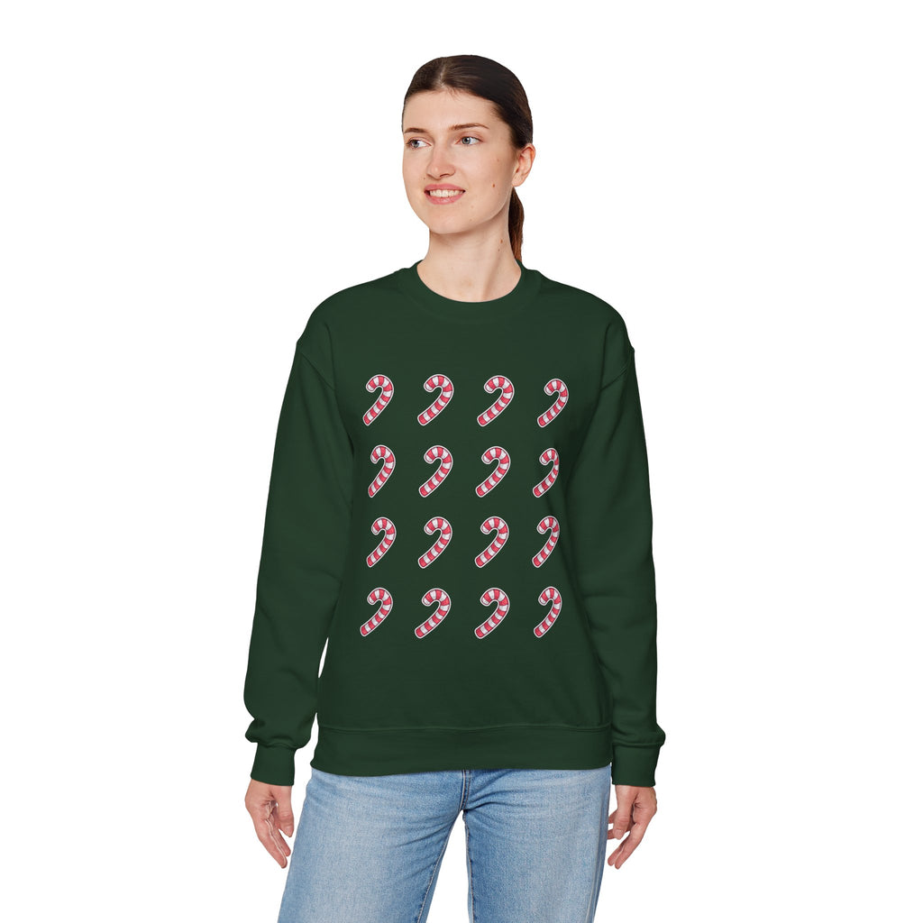 Candy Cane Pattern Crewneck Sweatshirt