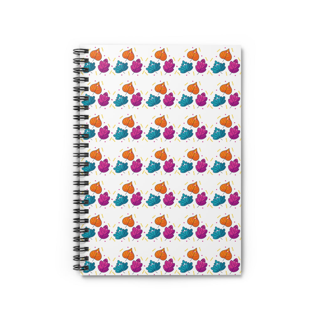 Bright Vibrant Leaves Spiral Notebook - Ruled Line