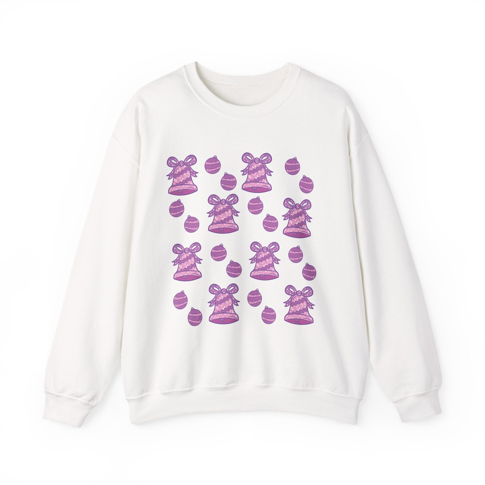 Glittery Purple-Pink Holiday Pattern Crewneck Sweatshirt