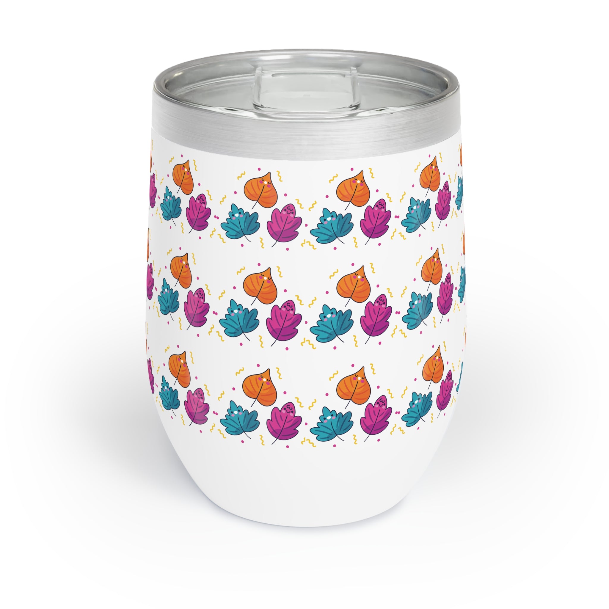 Bright Vibrant Leaves Chill Wine Tumbler