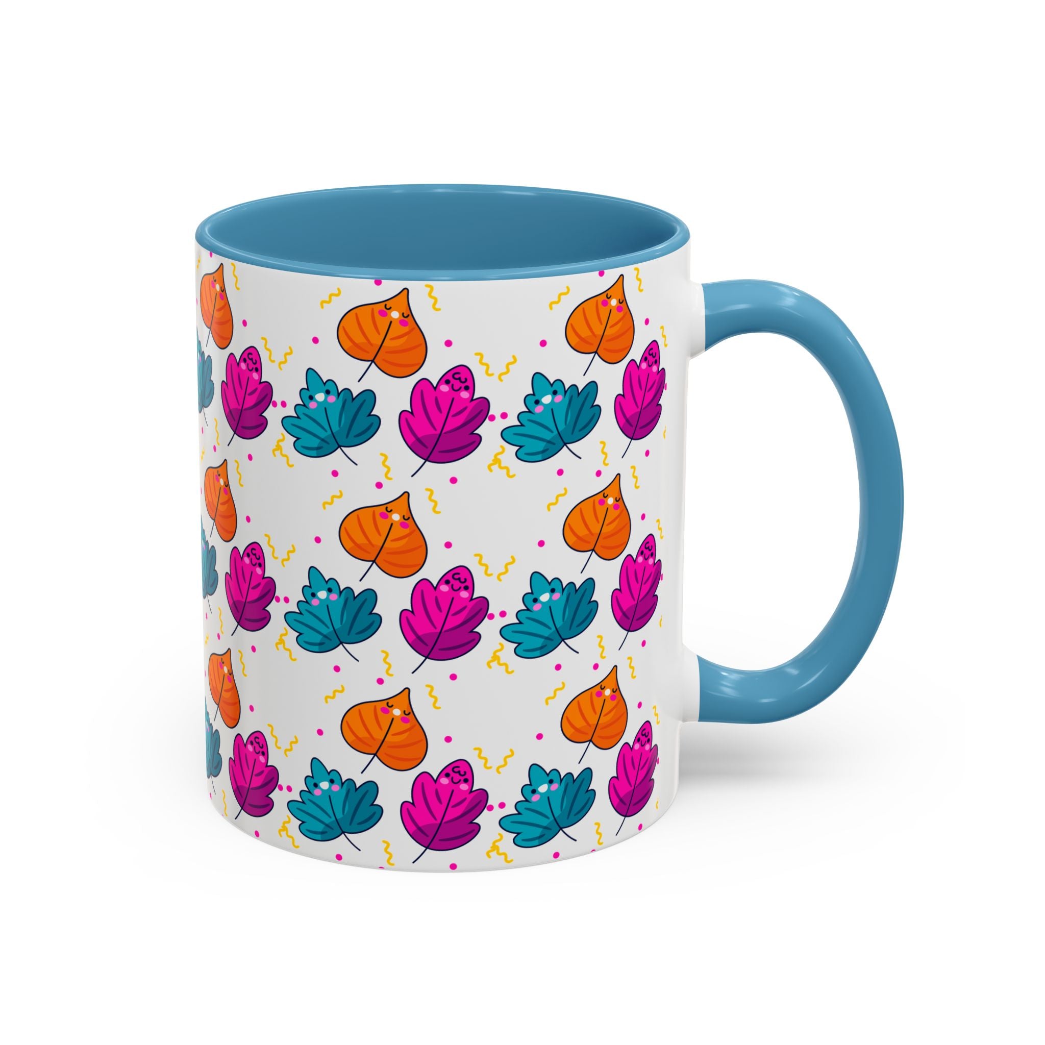 Bright Vibrant Leaves Accent Coffee Mug (11, 15 oz)