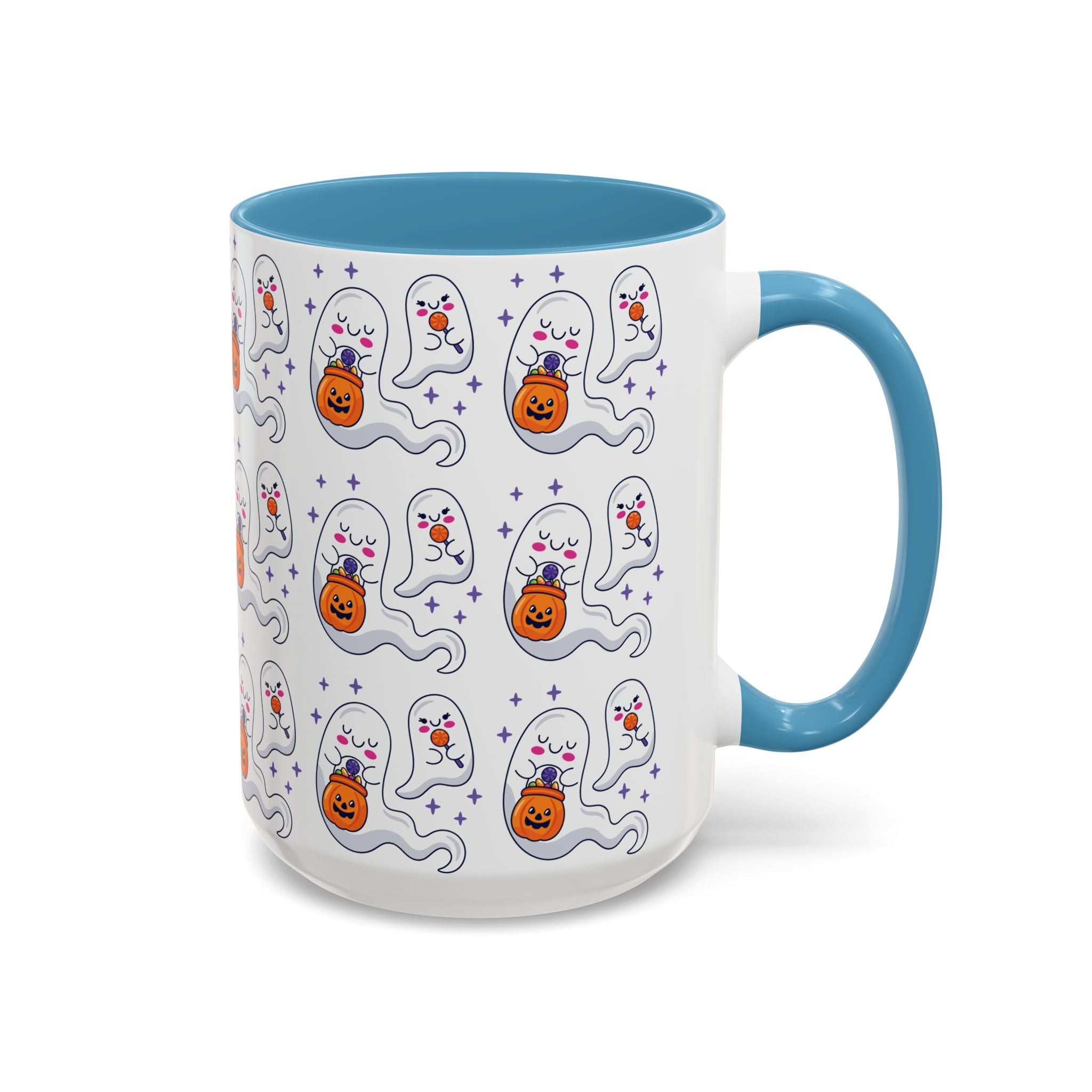 Halloween Ghosts Holding Treats Accent Coffee Mug (11, 15oz)
