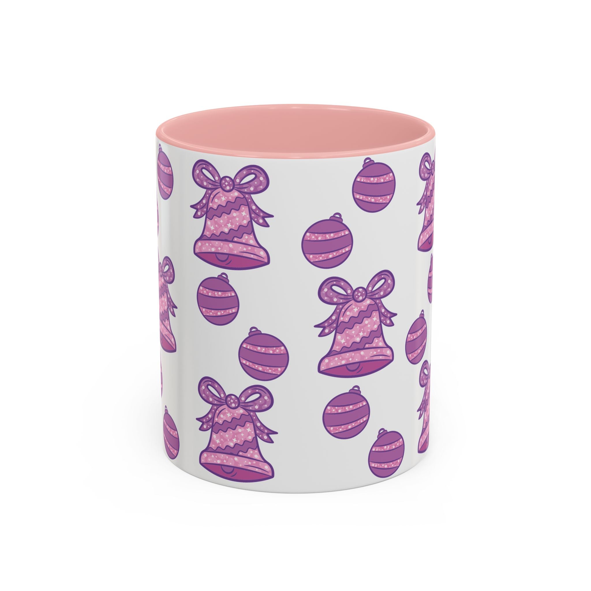 Glittery Purple-Pink Holiday Pattern Accent Coffee Mug  (11/15oz)