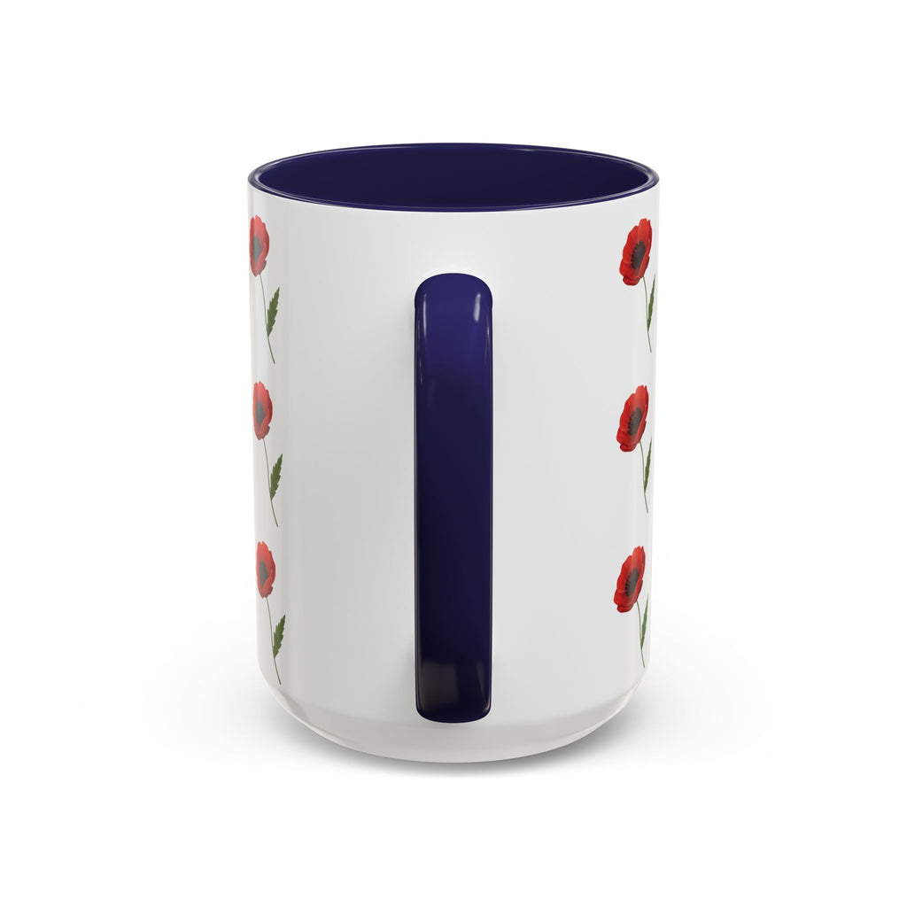Poppy Pattern Coffee Mug — Red Floral Ceramic 11/15oz