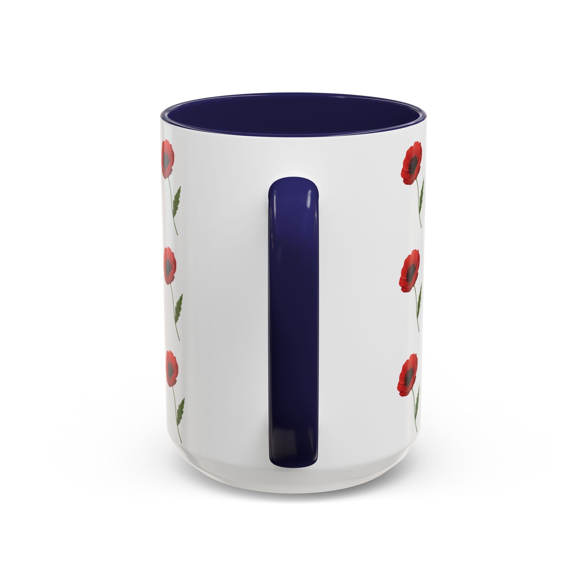 Poppy Pattern Coffee Mug — Red Floral Ceramic 11/15oz
