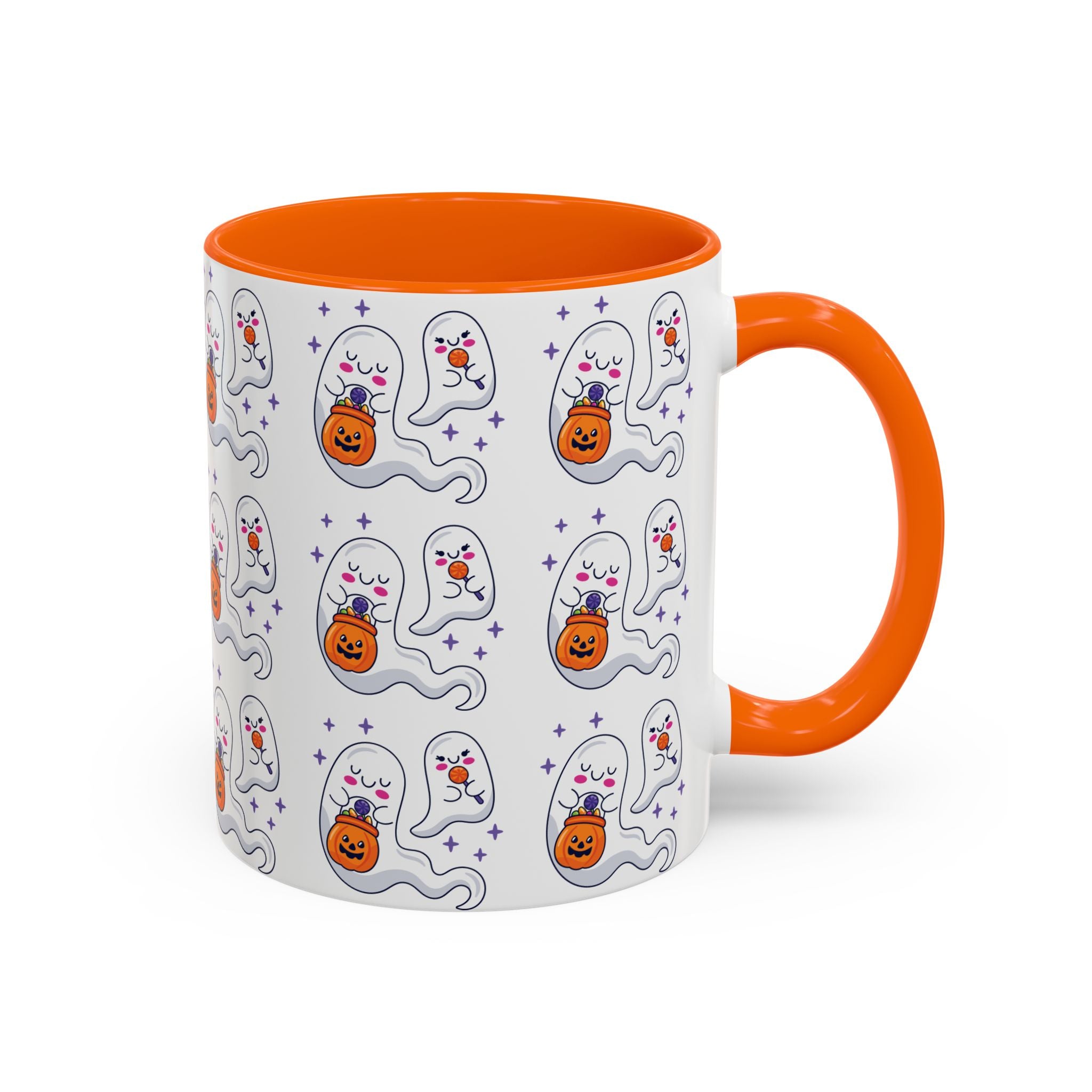 Halloween Ghosts Holding Treats Accent Coffee Mug (11, 15oz)