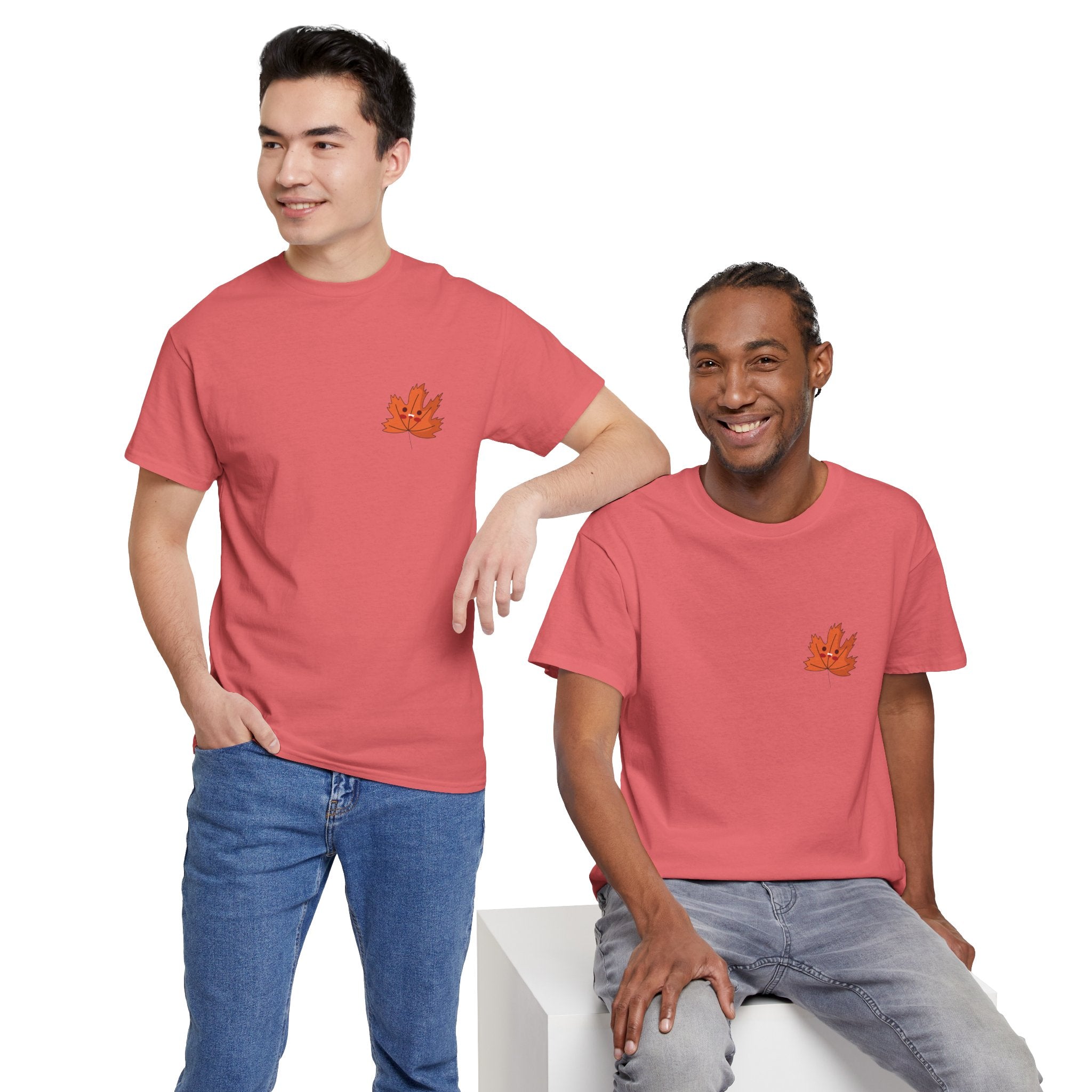 Cute Autumn Leaf Unisex Heavy Cotton Tee