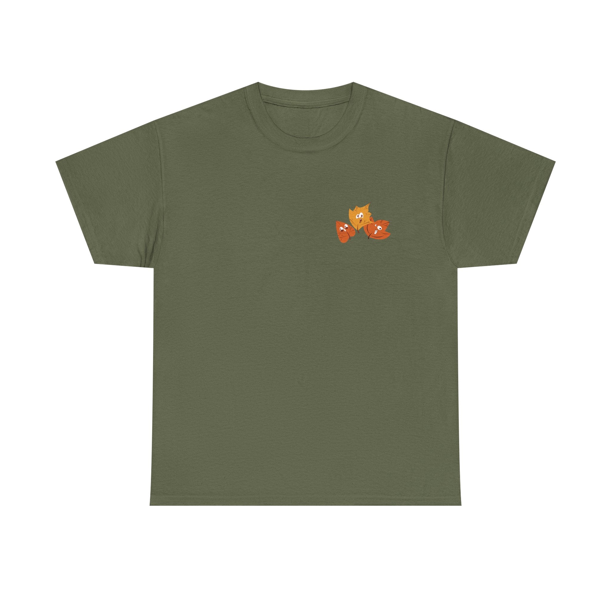Smiley Autumn Leaves Unisex Heavy Cotton Tee