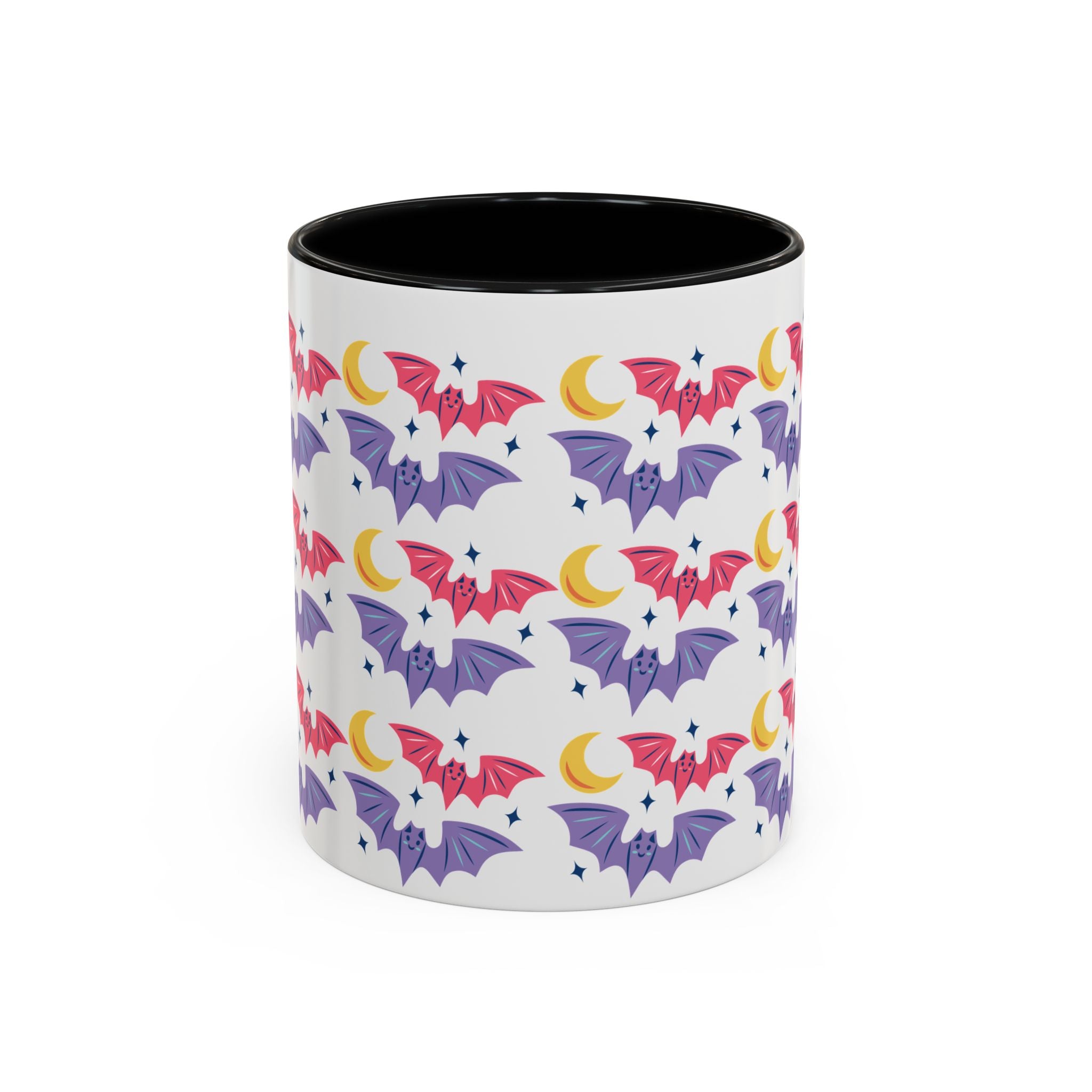 Cute Bats With Crescent Moon Accent Coffee Mug (11, 15oz)
