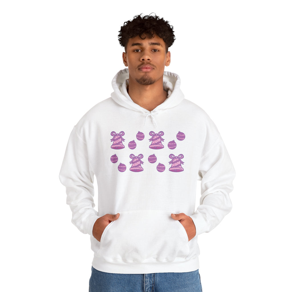 Glittery Purple-Pink Holiday Pattern Hoodie