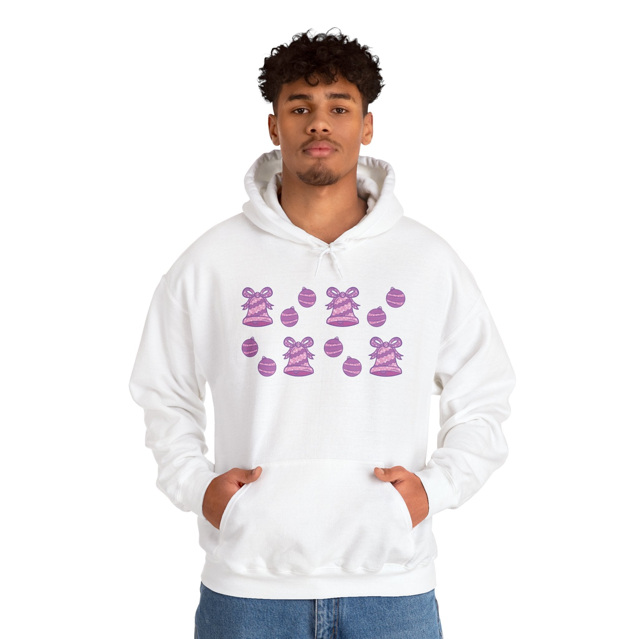 Glittery Purple-Pink Holiday Pattern Hoodie