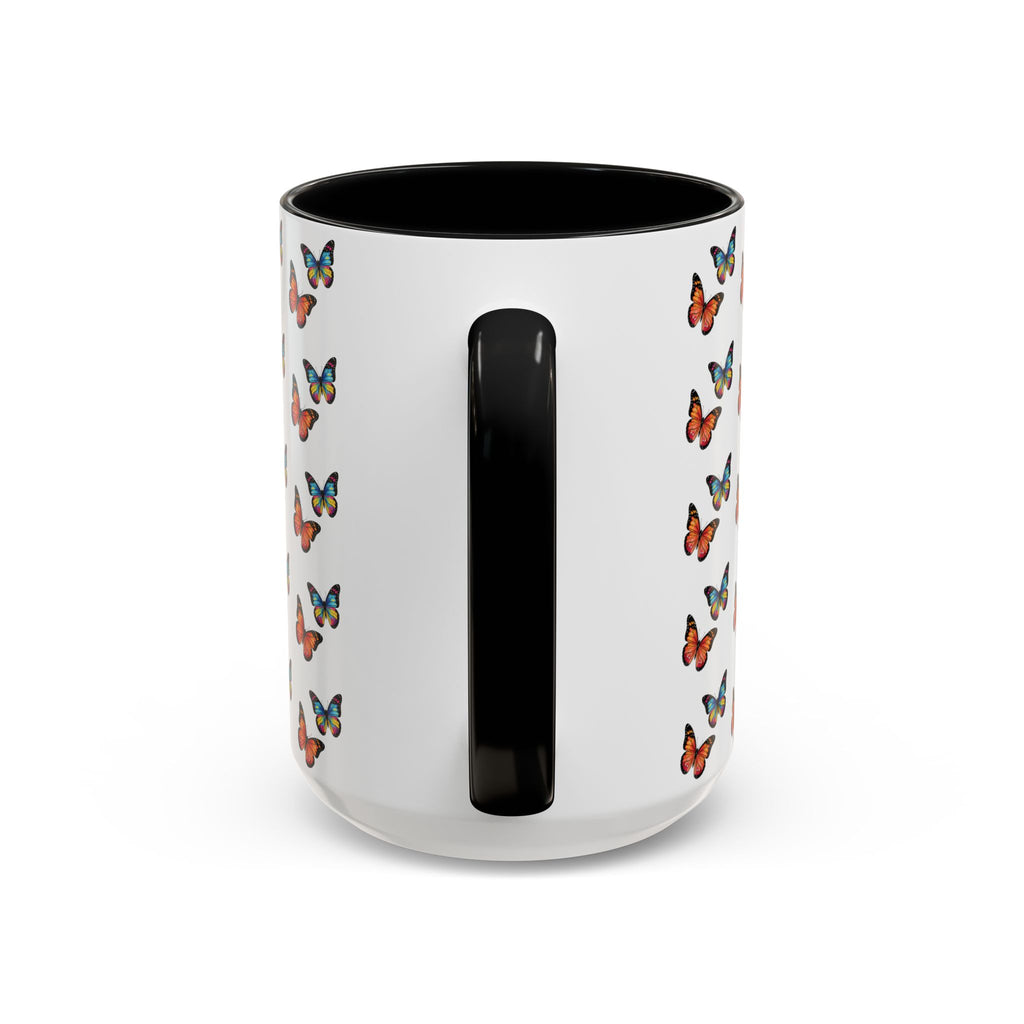 Butterfly Pattern Coffee Mug — Colorful Sunset Butterflies, 11/15oz