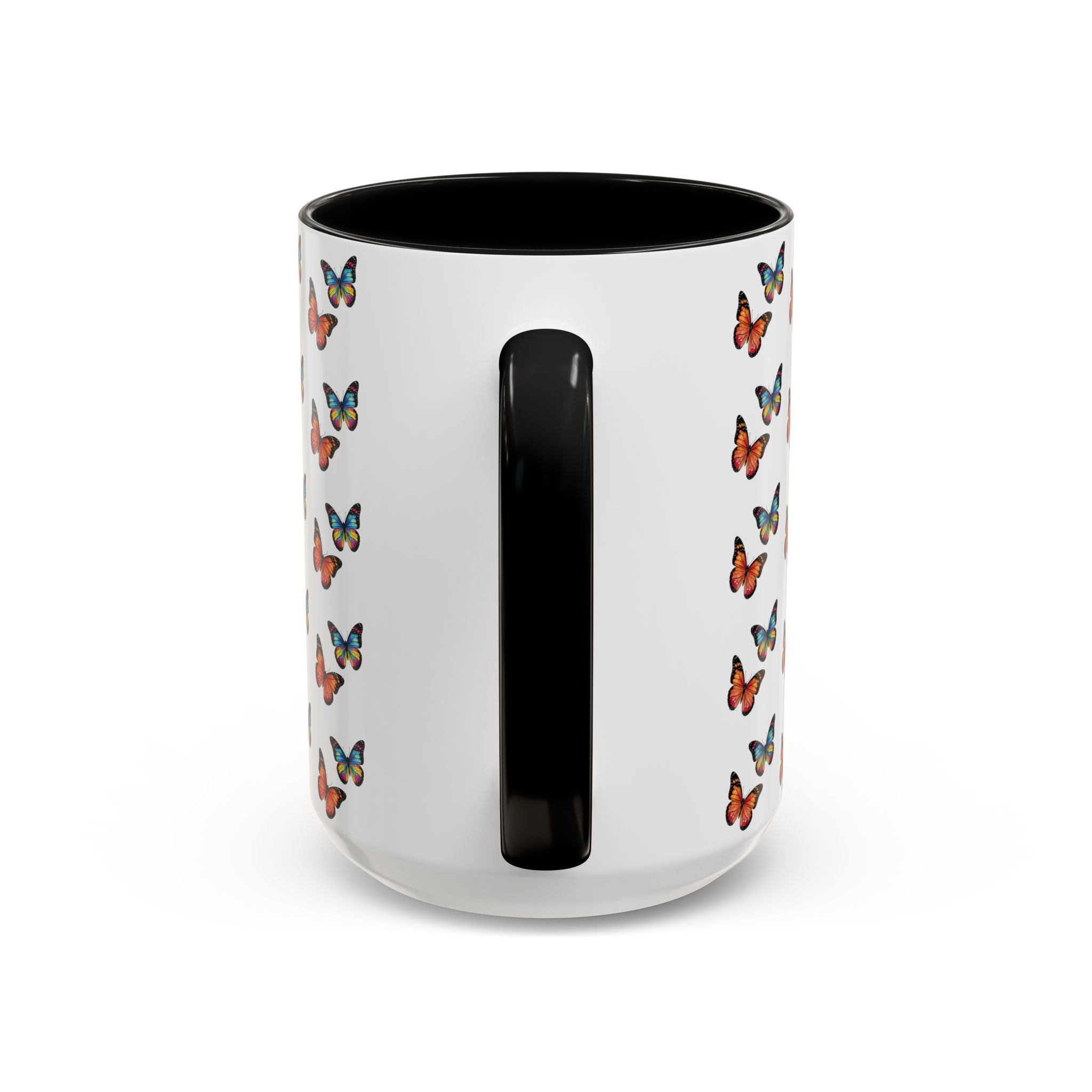 Butterfly Pattern Coffee Mug — Colorful Sunset Butterflies, 11/15oz
