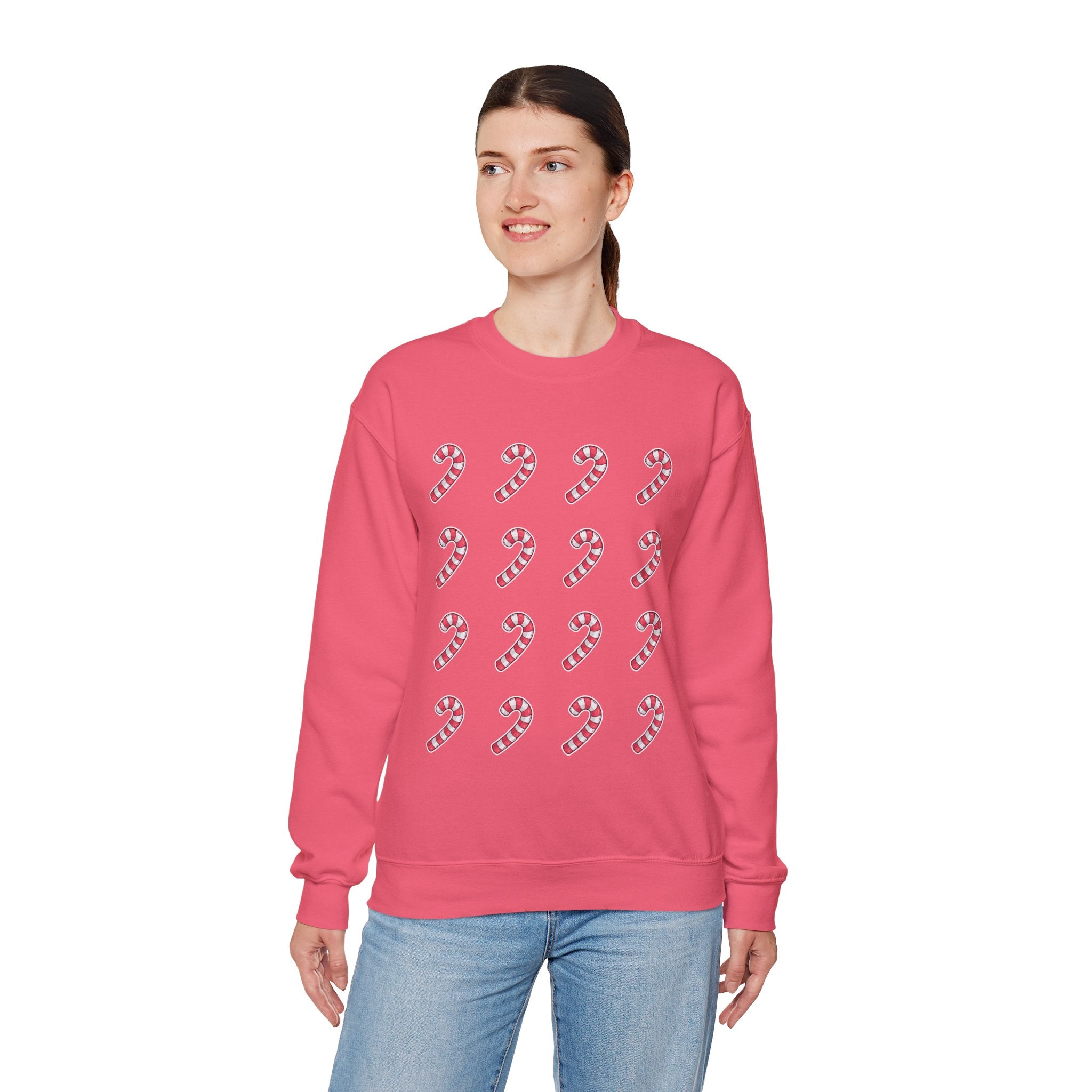 Candy Cane Pattern Crewneck Sweatshirt