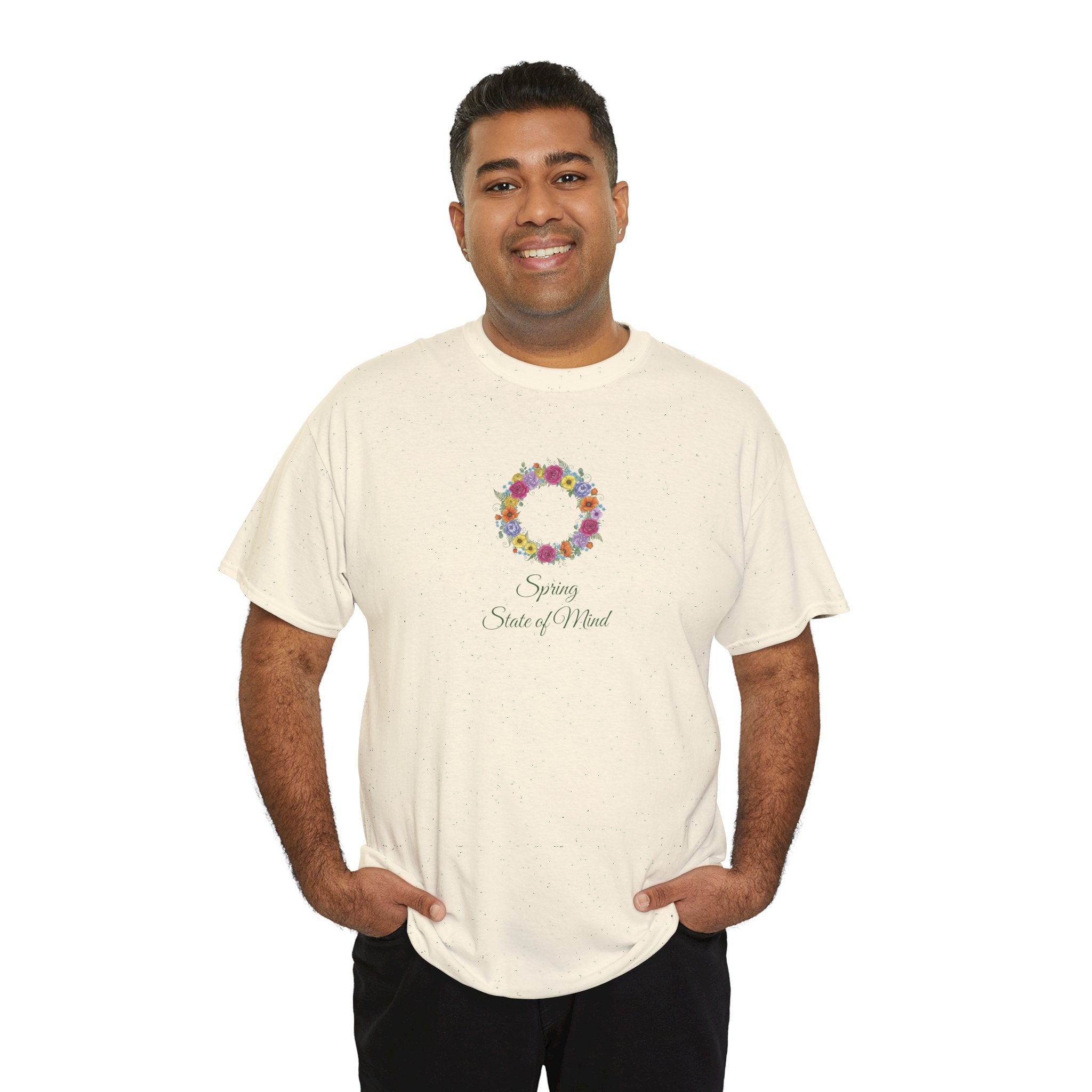 ''Spring State of Mind'' T-Shirt - Floral Wreath Spring Tee
