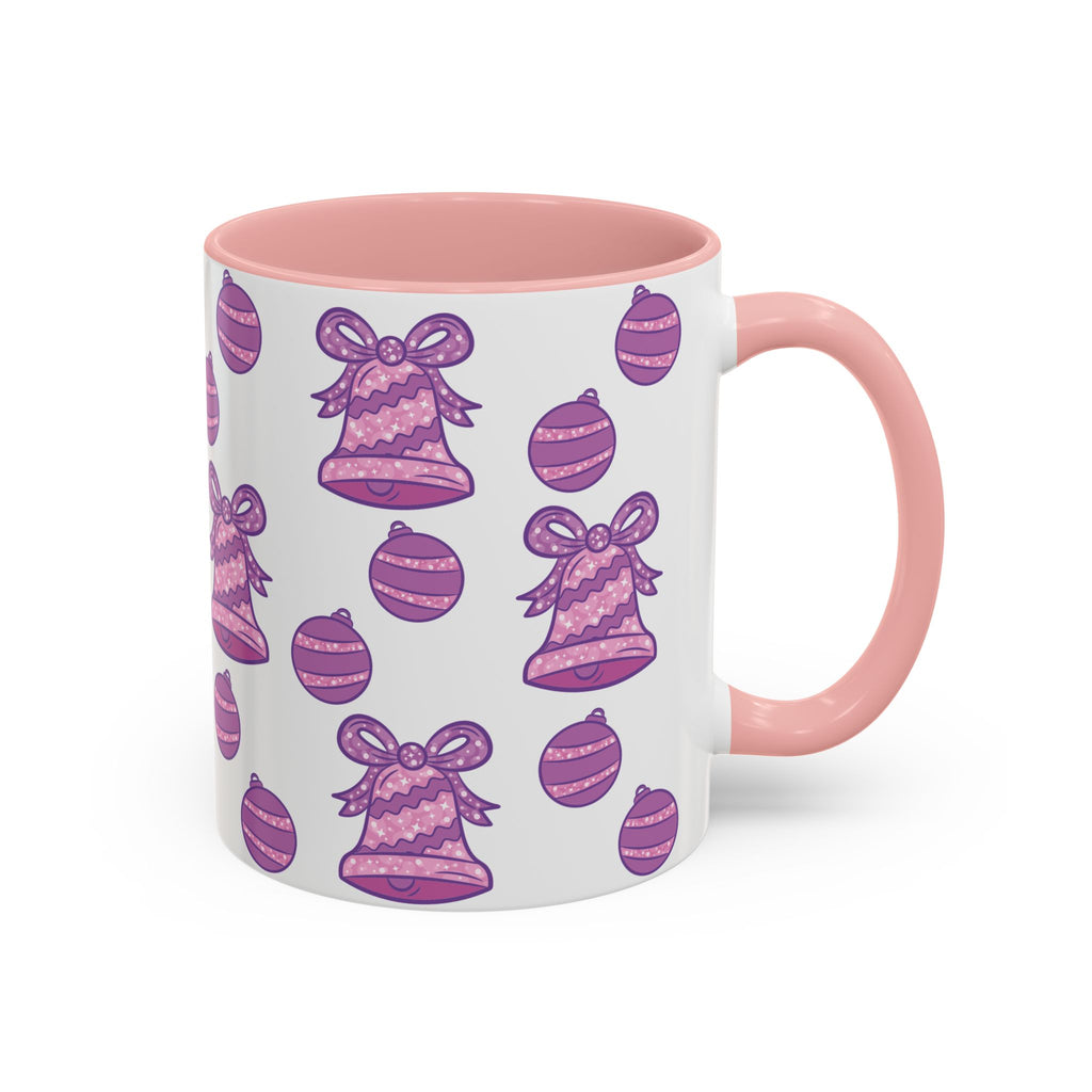 Glittery Purple-Pink Holiday Pattern Accent Coffee Mug  (11/15oz)