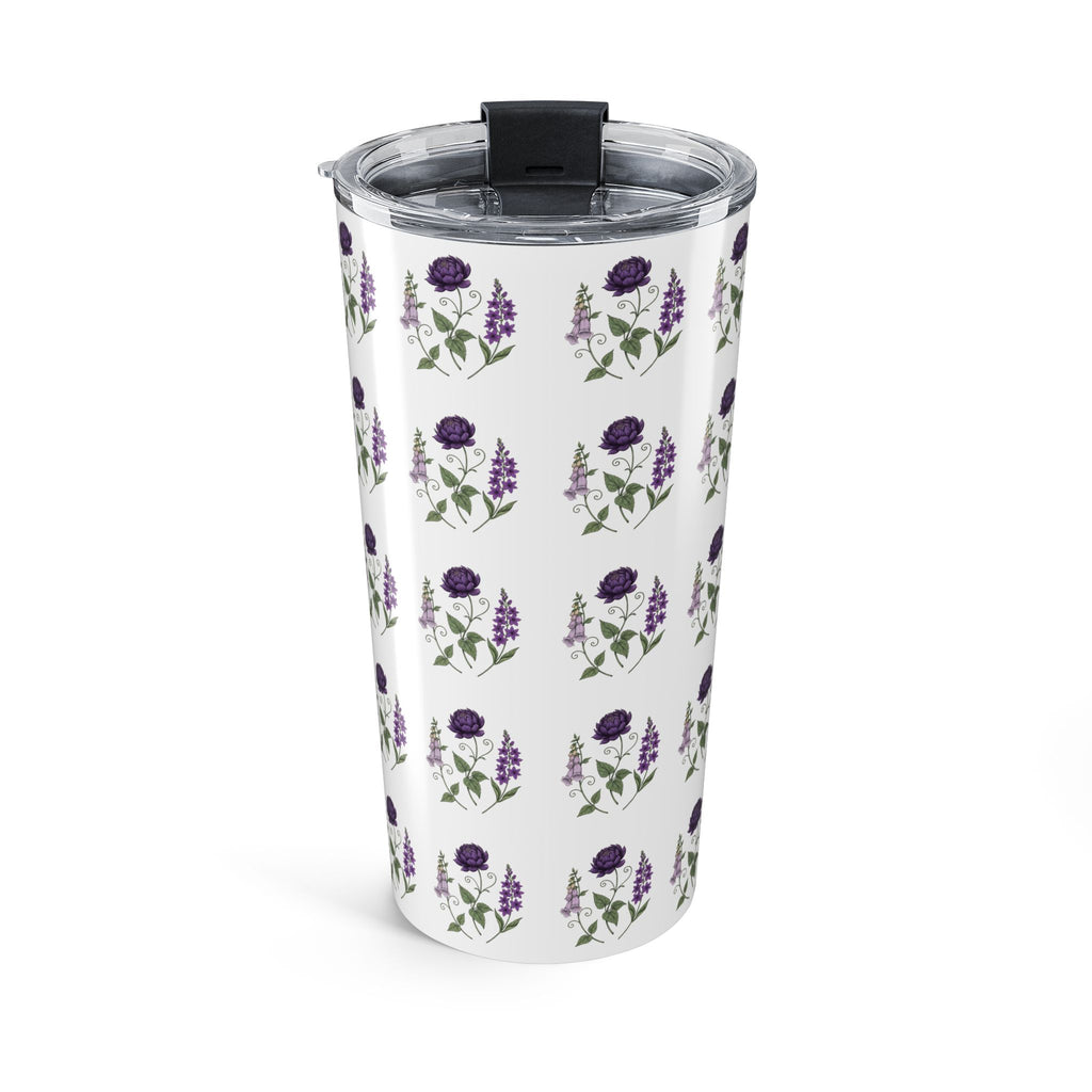 Purple Flowers Tumbler – Vintage Floral Stainless Travel Cup