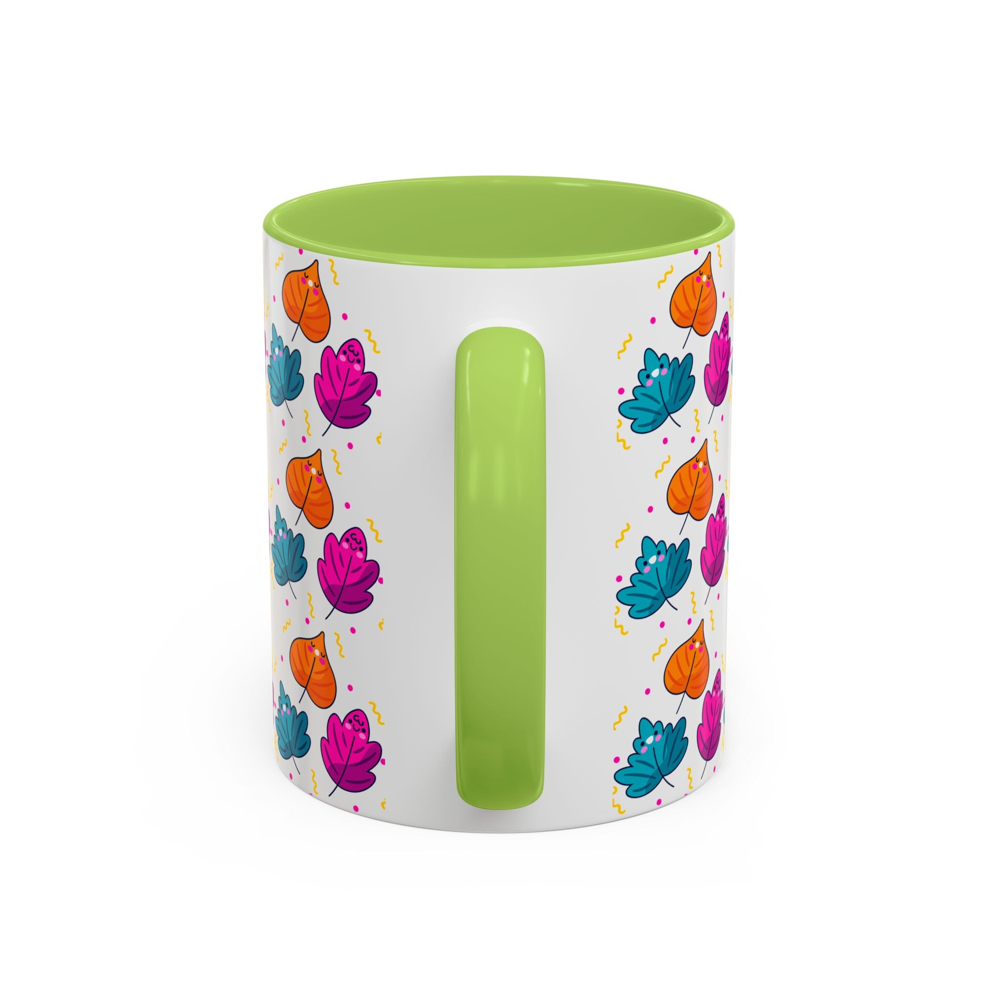 Bright Vibrant Leaves Accent Coffee Mug (11, 15 oz)
