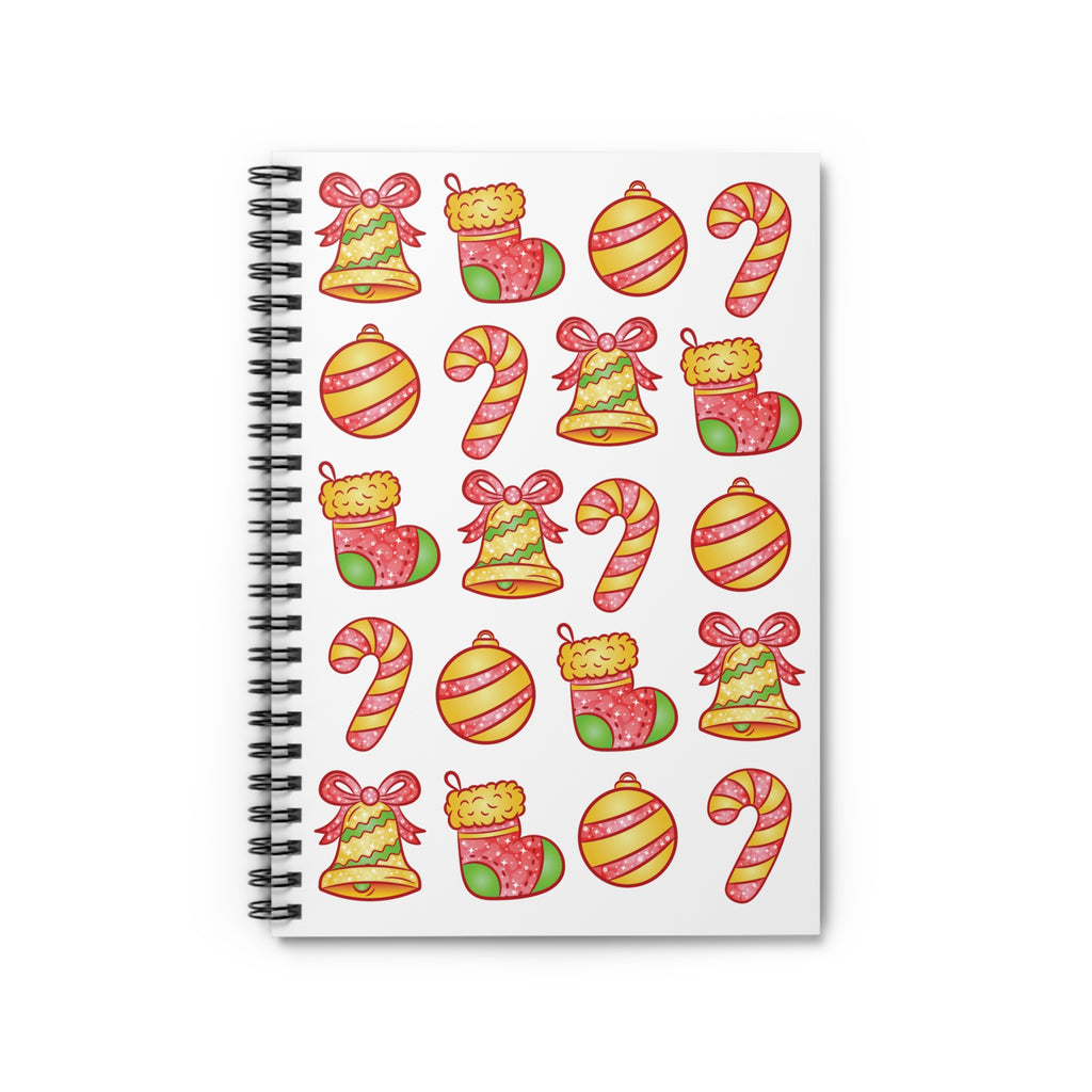 Christmas Pattern Spiral Notebook — Ruled Line