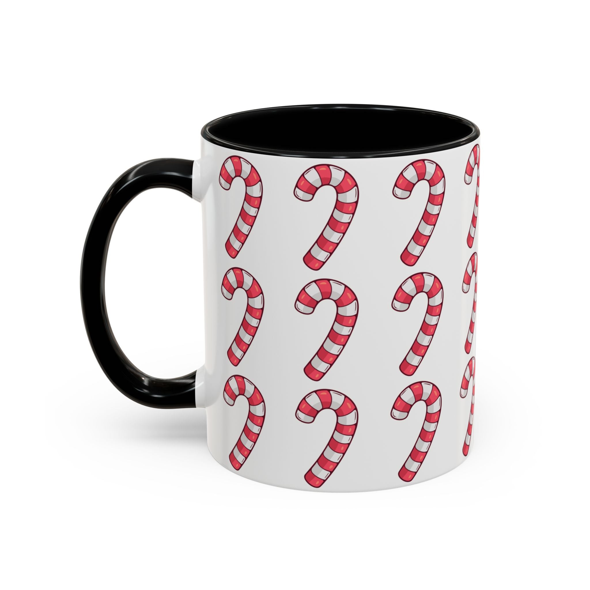 Candy Cane Pattern Accent Coffee Mug (11/15oz)