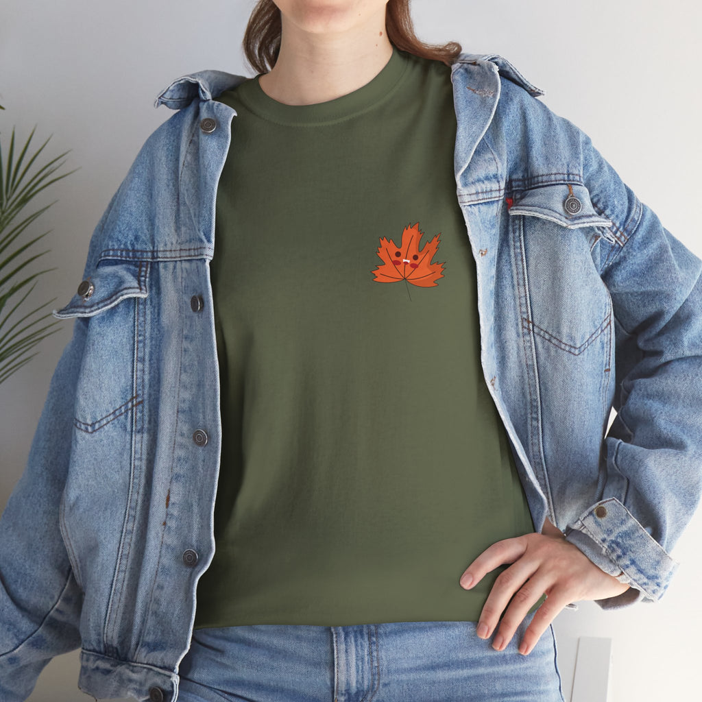 Cute Autumn Leaf Unisex Heavy Cotton Tee