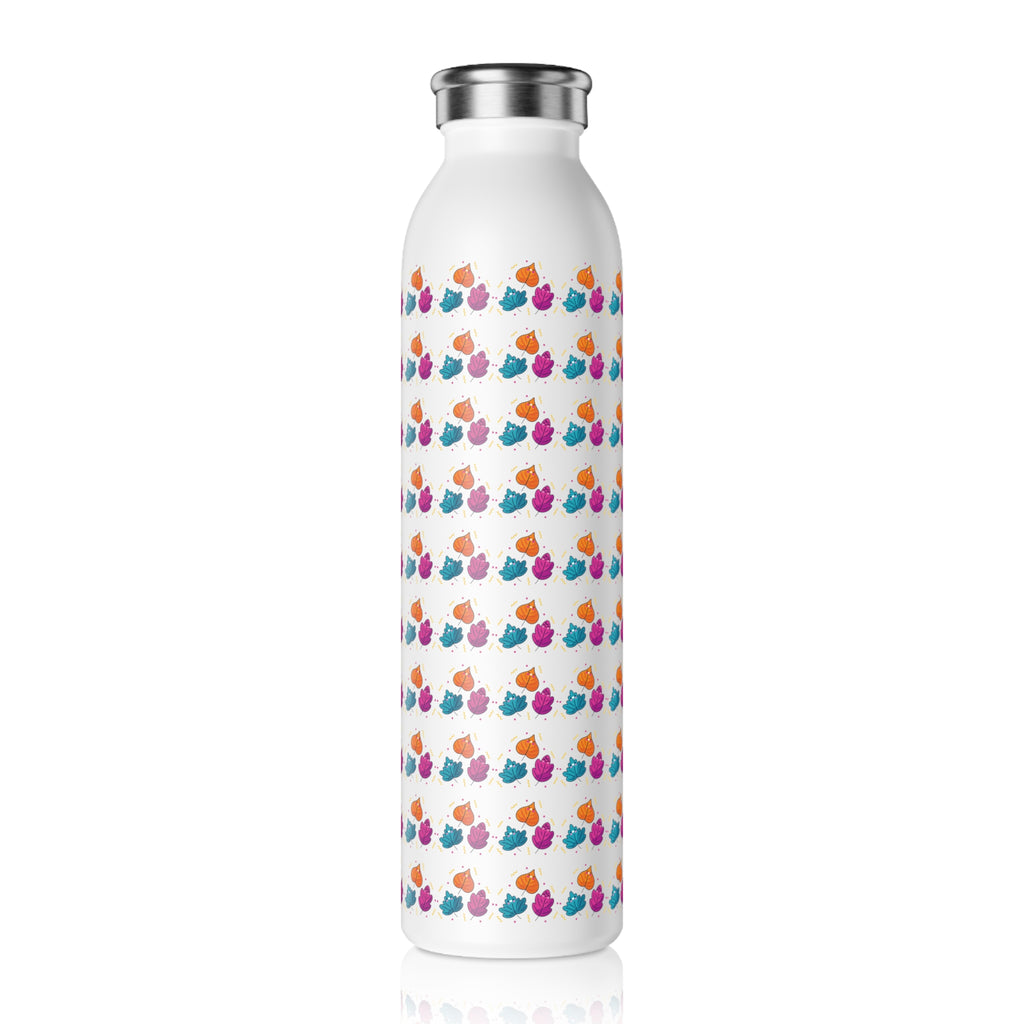Bright Vibrant Leaves Slim Water Bottle