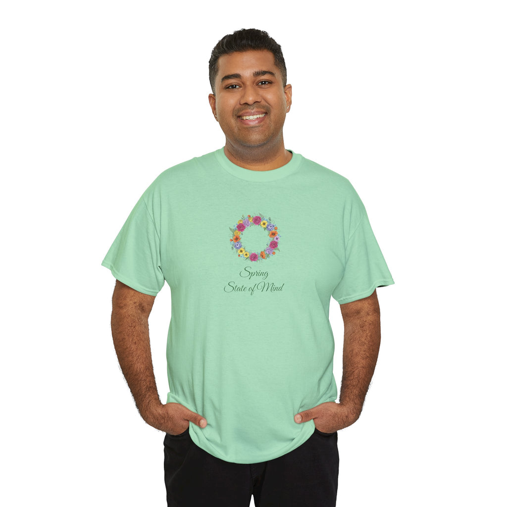 ''Spring State of Mind'' T-Shirt - Floral Wreath Spring Tee