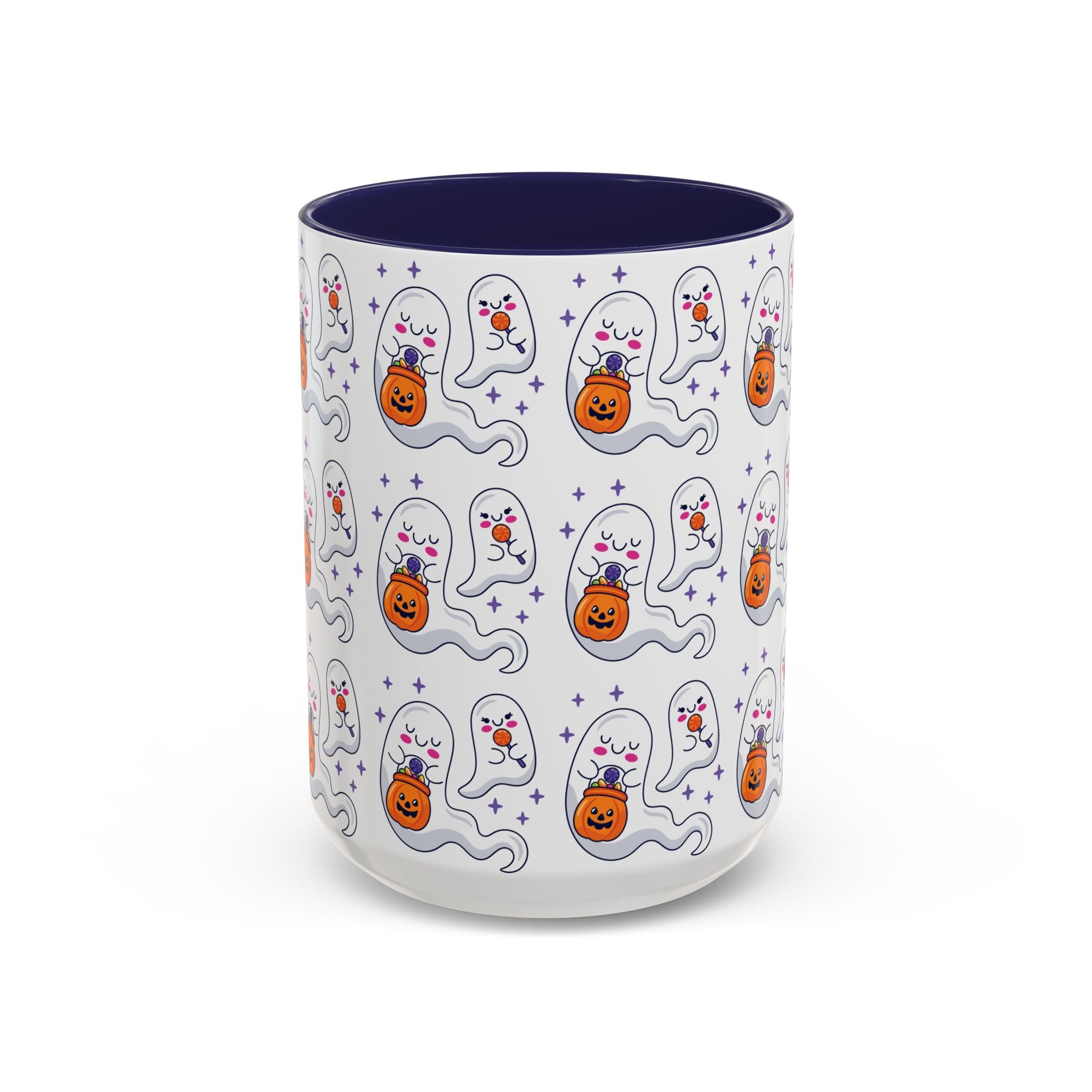 Halloween Ghosts Holding Treats Accent Coffee Mug (11, 15oz)