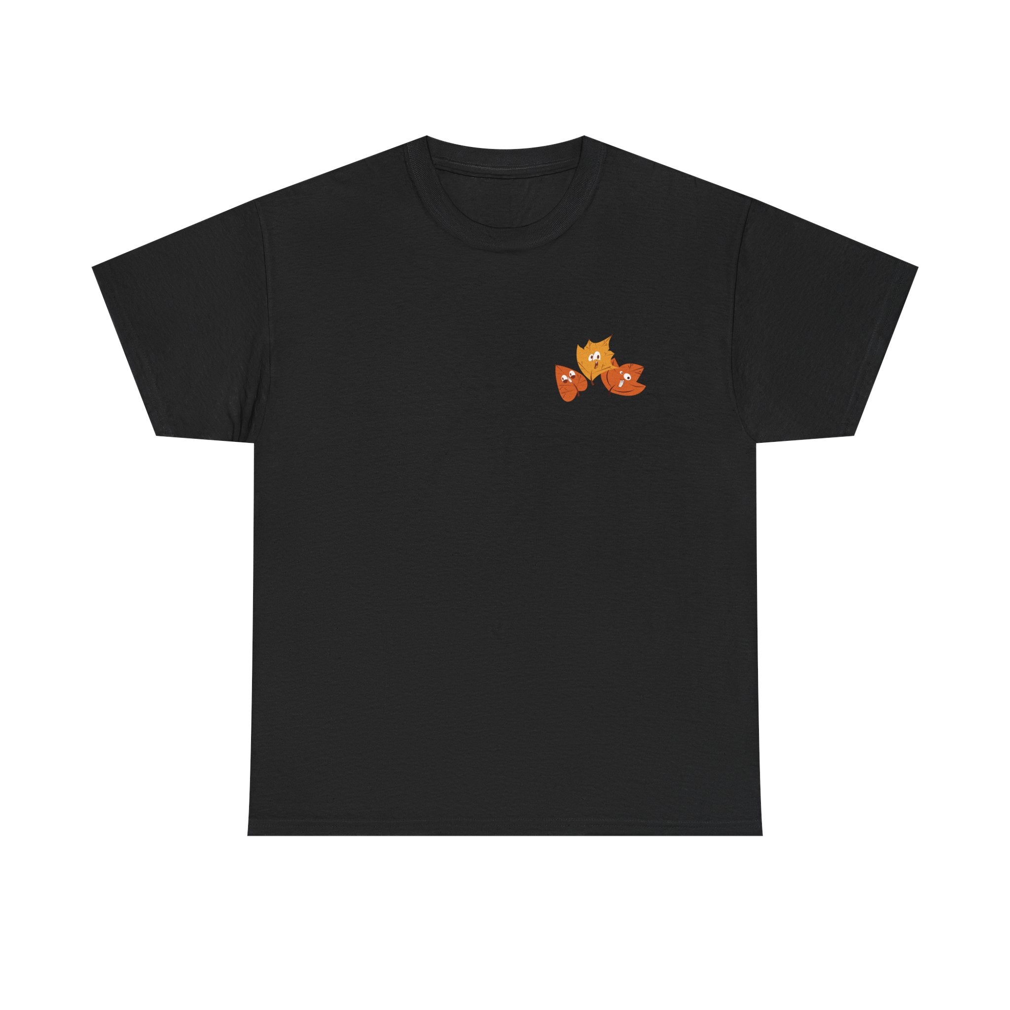 Smiley Autumn Leaves Unisex Heavy Cotton Tee