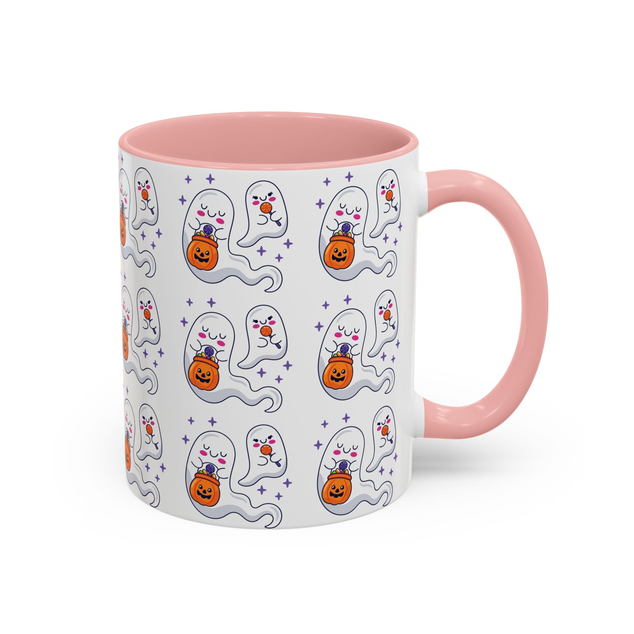 Halloween Ghosts Holding Treats Accent Coffee Mug (11, 15oz)