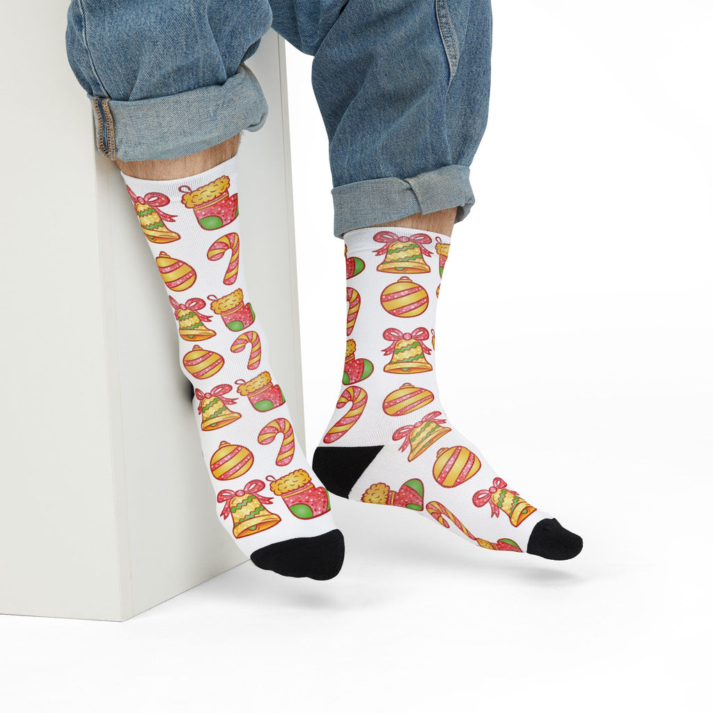 Christmas Pattern Sublimation Crew Socks