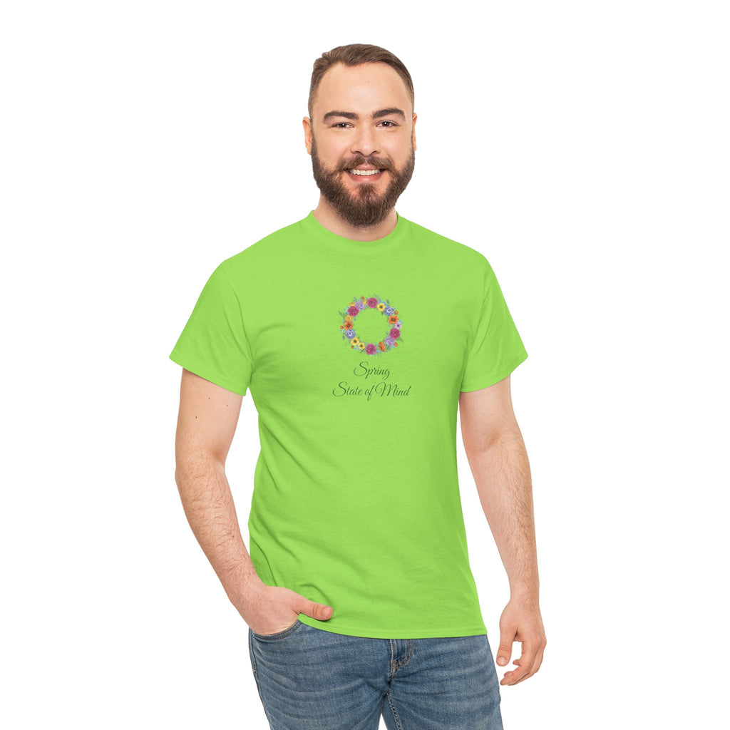 ''Spring State of Mind'' T-Shirt - Floral Wreath Spring Tee