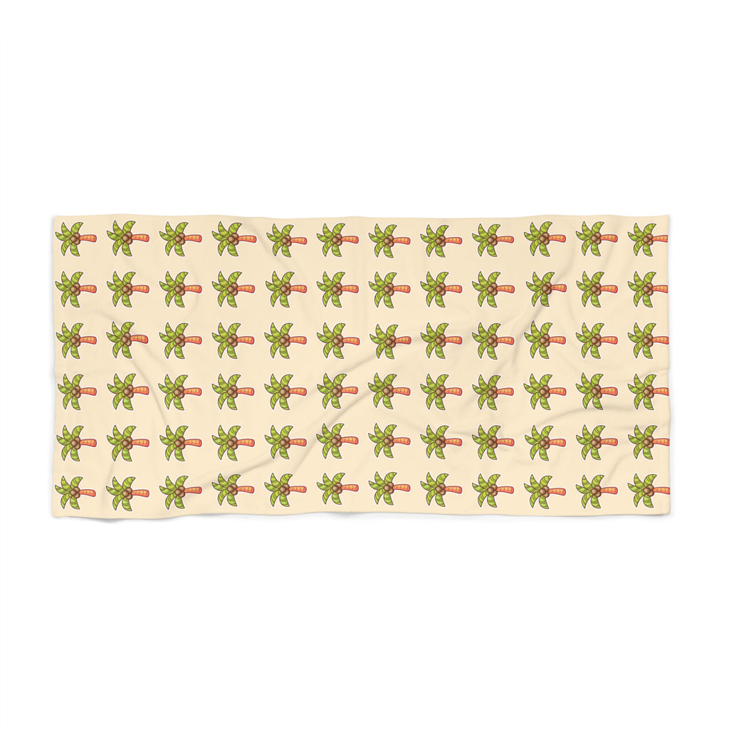 Coconut Palm Pattern Beach Towel — Tropical Summer Pool & Beach Towel - Sand