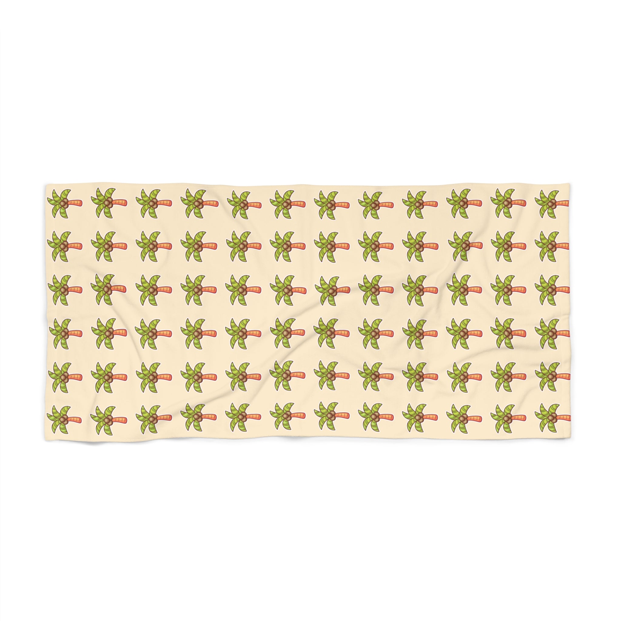 Coconut Palm Pattern Beach Towel — Tropical Summer Pool & Beach Towel - Sand
