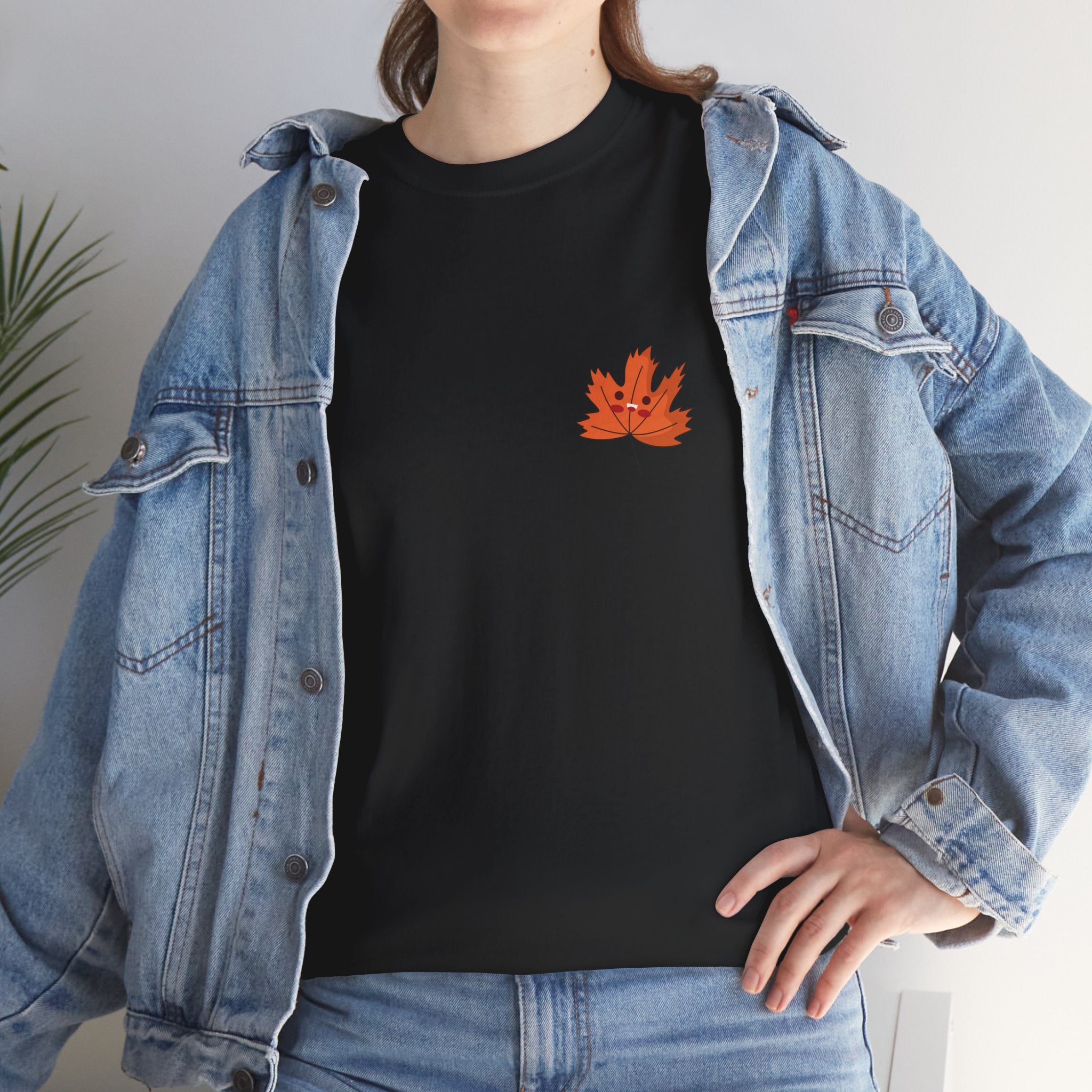 Cute Autumn Leaf Unisex Heavy Cotton Tee