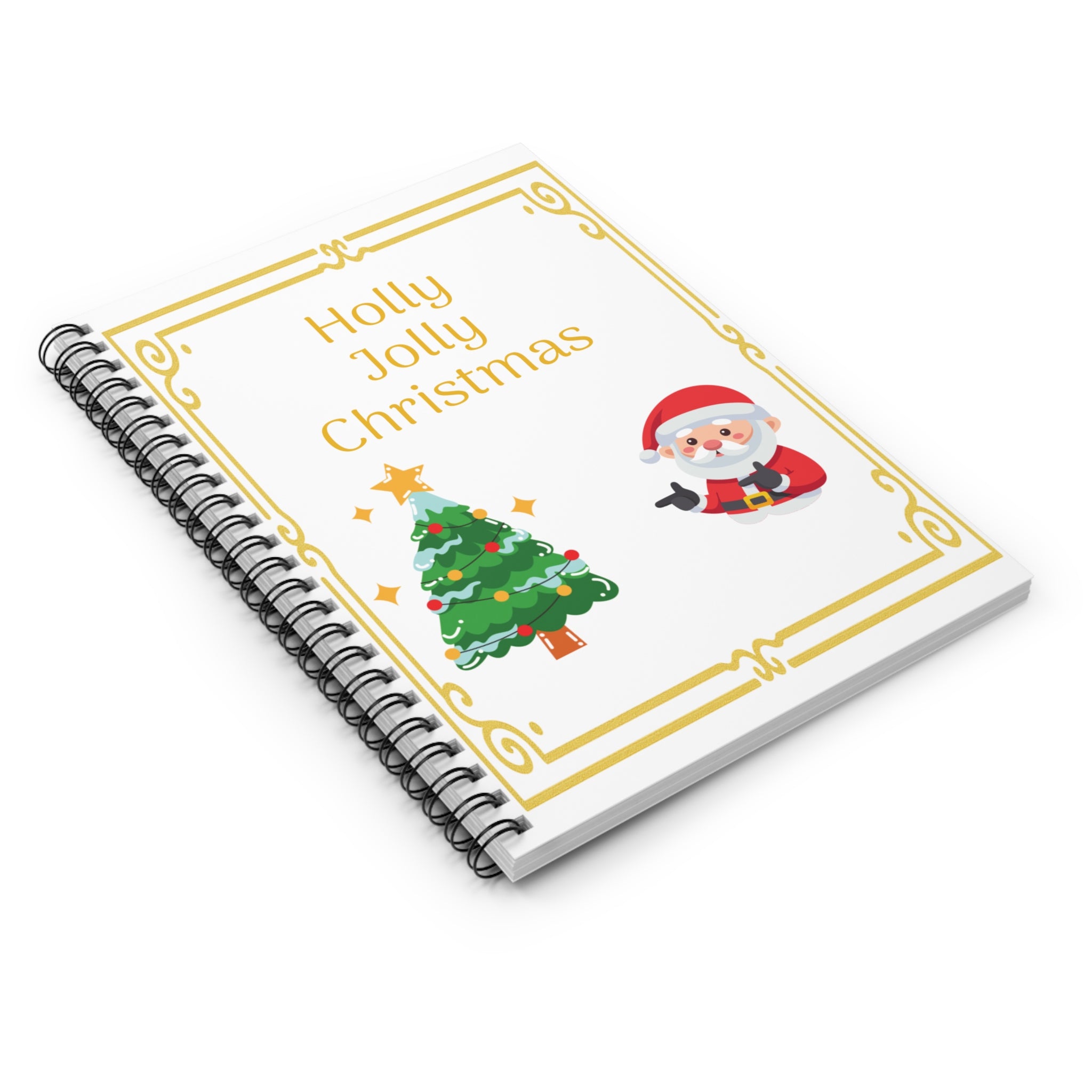 Holly Jolly Christmas Spiral Notebook — Ruled Line