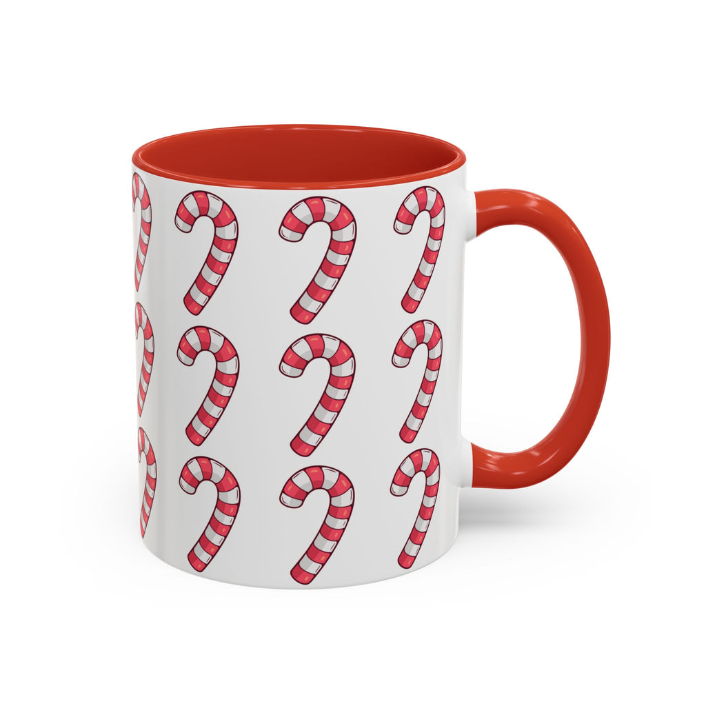 Candy Cane Pattern Accent Coffee Mug (11/15oz)
