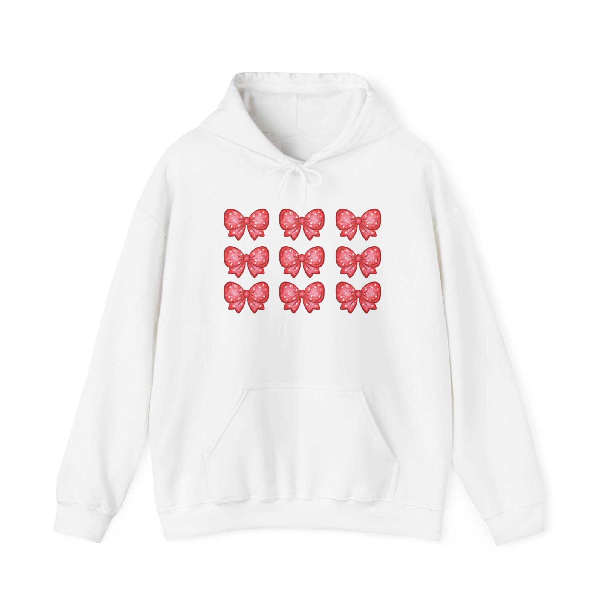 Glittery Red Bow Pattern Hoodie
