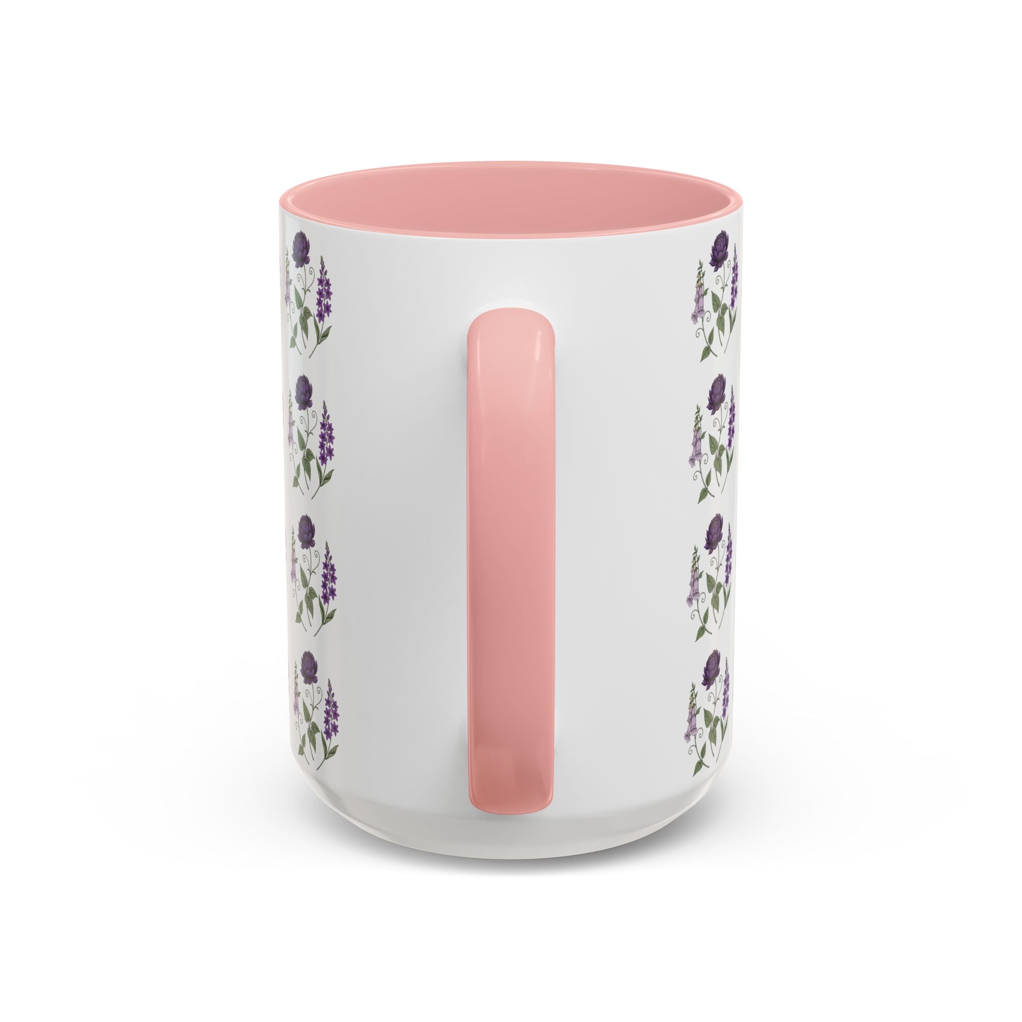 Purple Flowers Coffee Mug — Vintage Floral Cup — 11/15oz