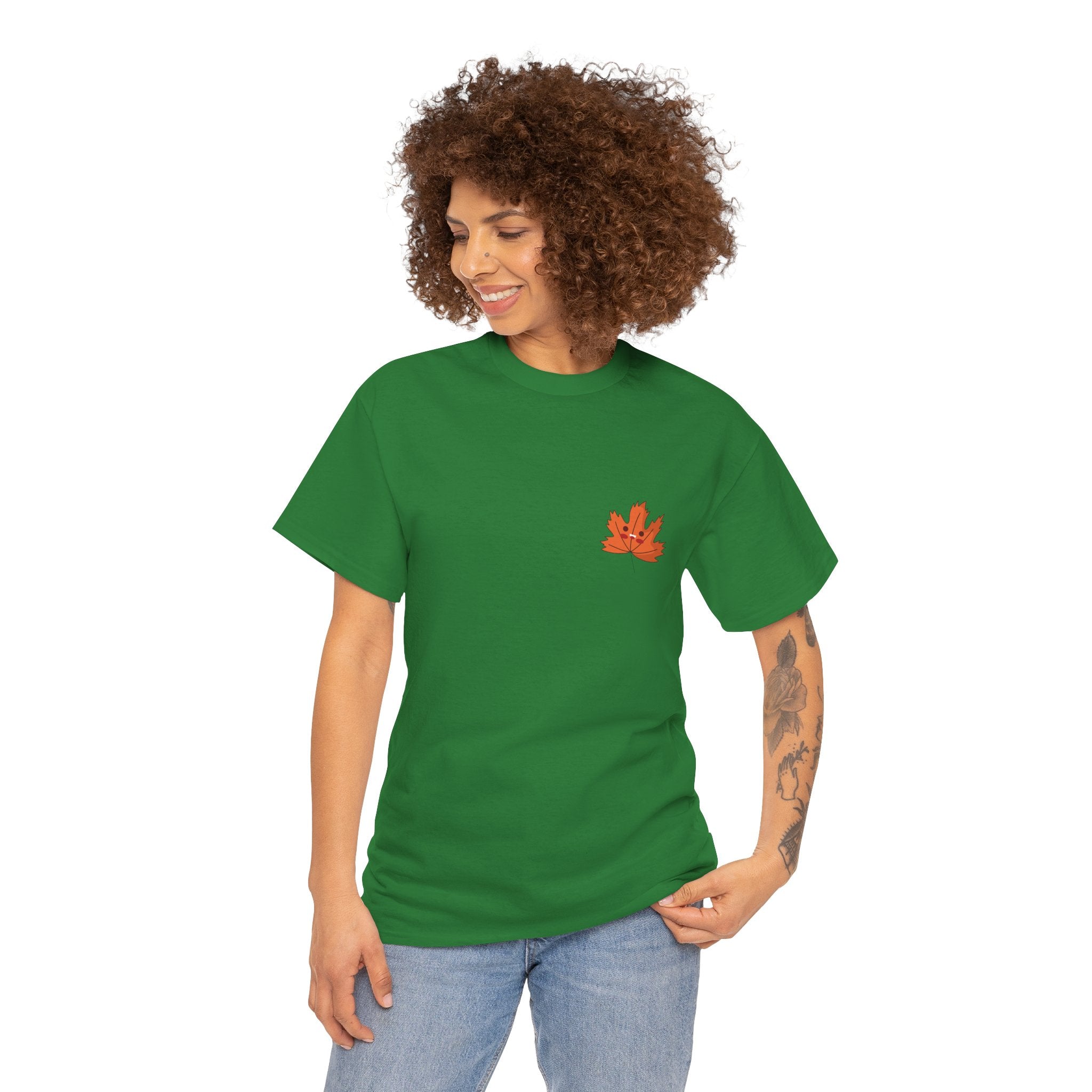 Cute Autumn Leaf Unisex Heavy Cotton Tee