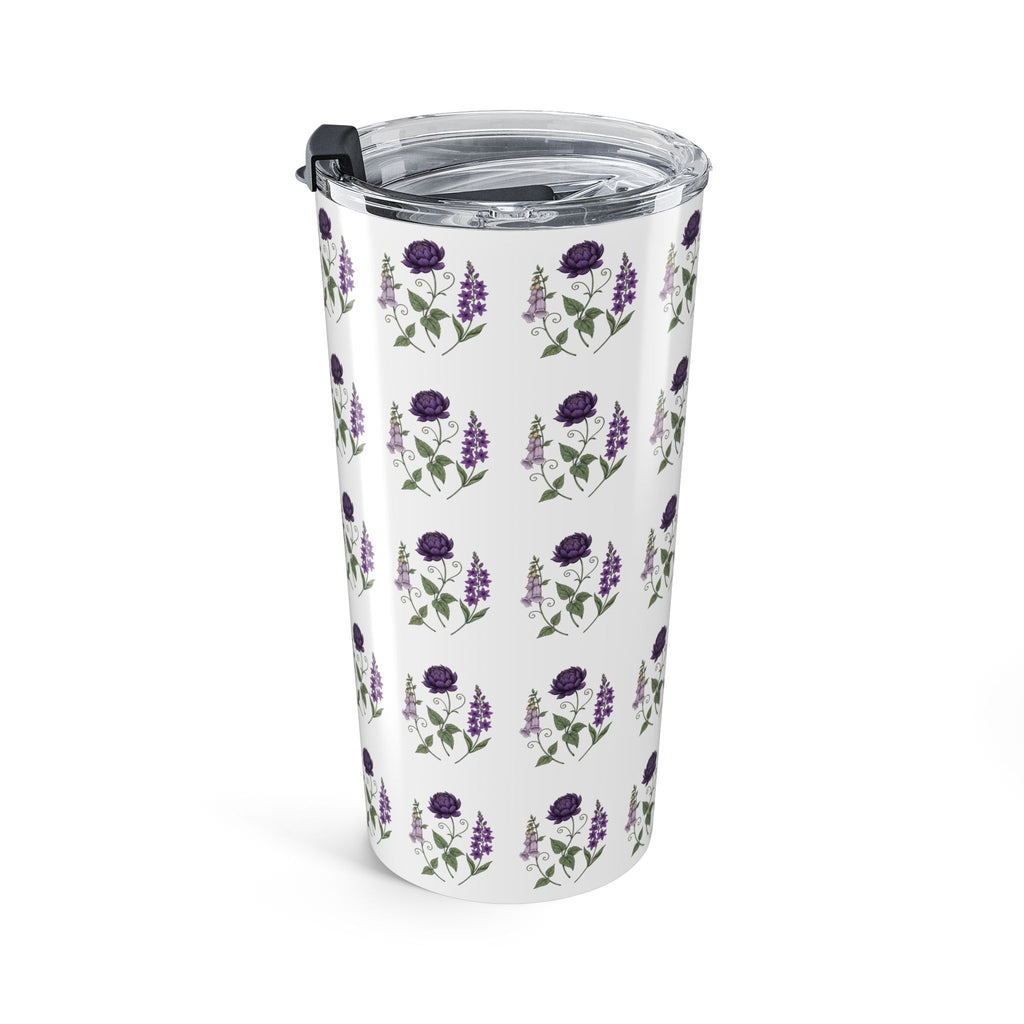 Purple Flowers Tumbler – Vintage Floral Stainless Travel Cup
