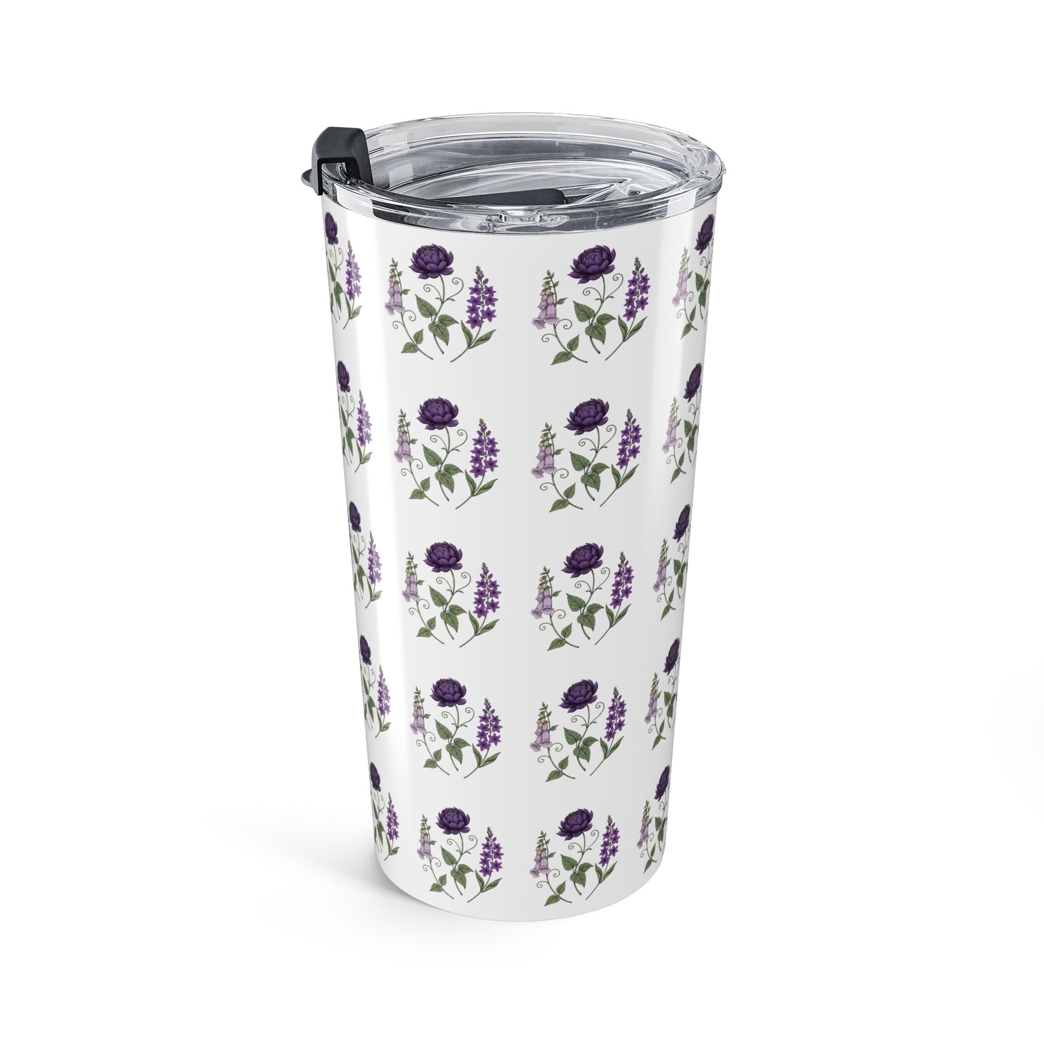 Purple Flowers Tumbler – Vintage Floral Stainless Travel Cup