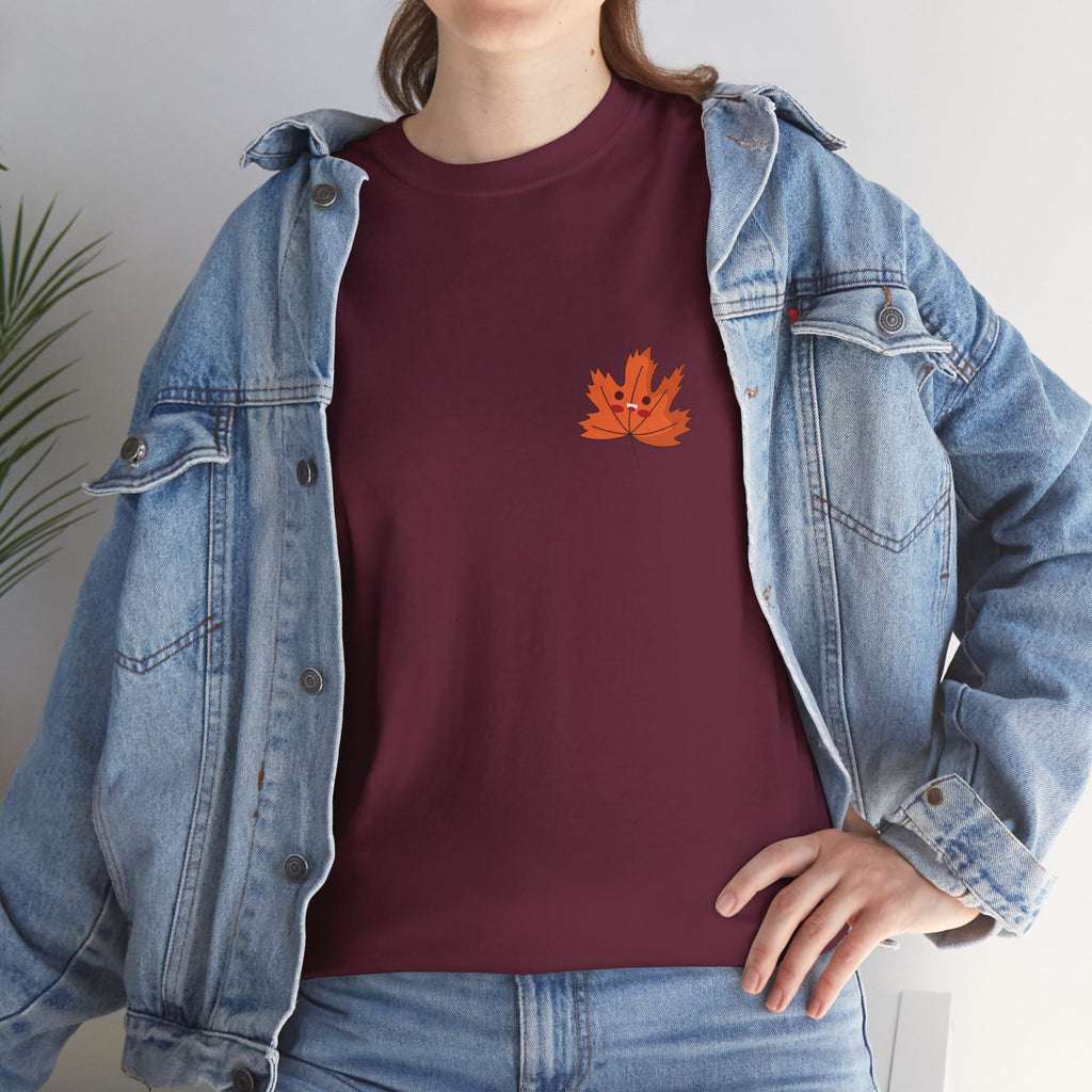 Cute Autumn Leaf Unisex Heavy Cotton Tee