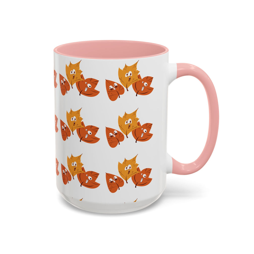 Smiley Autumn Leaves Accent Coffee Mug (11, 15oz)