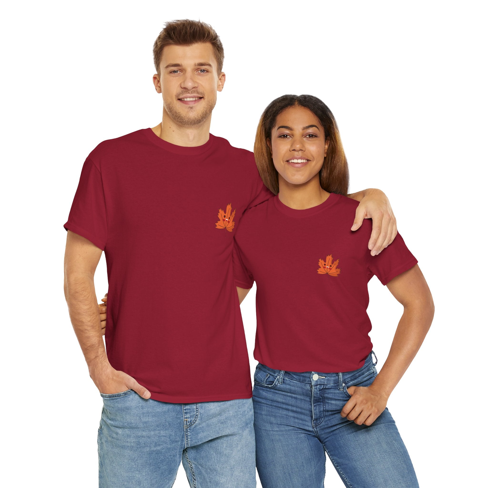 Cute Autumn Leaf Unisex Heavy Cotton Tee