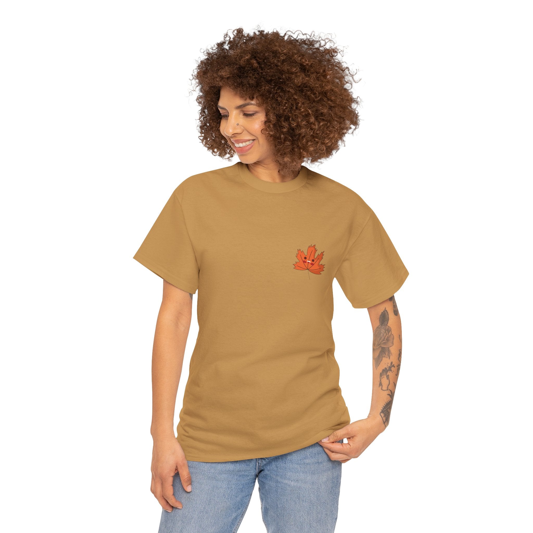 Cute Autumn Leaf Unisex Heavy Cotton Tee