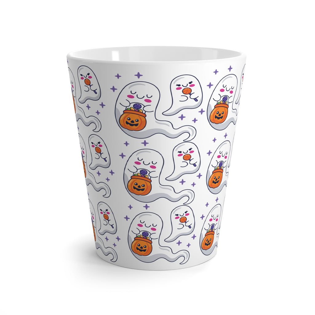 Halloween Ghosts Holding Treats Latte Mug