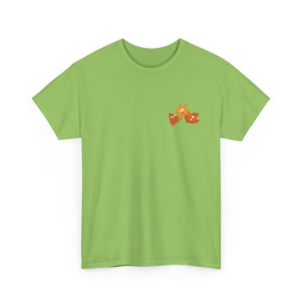 Smiley Autumn Leaves Unisex Heavy Cotton Tee