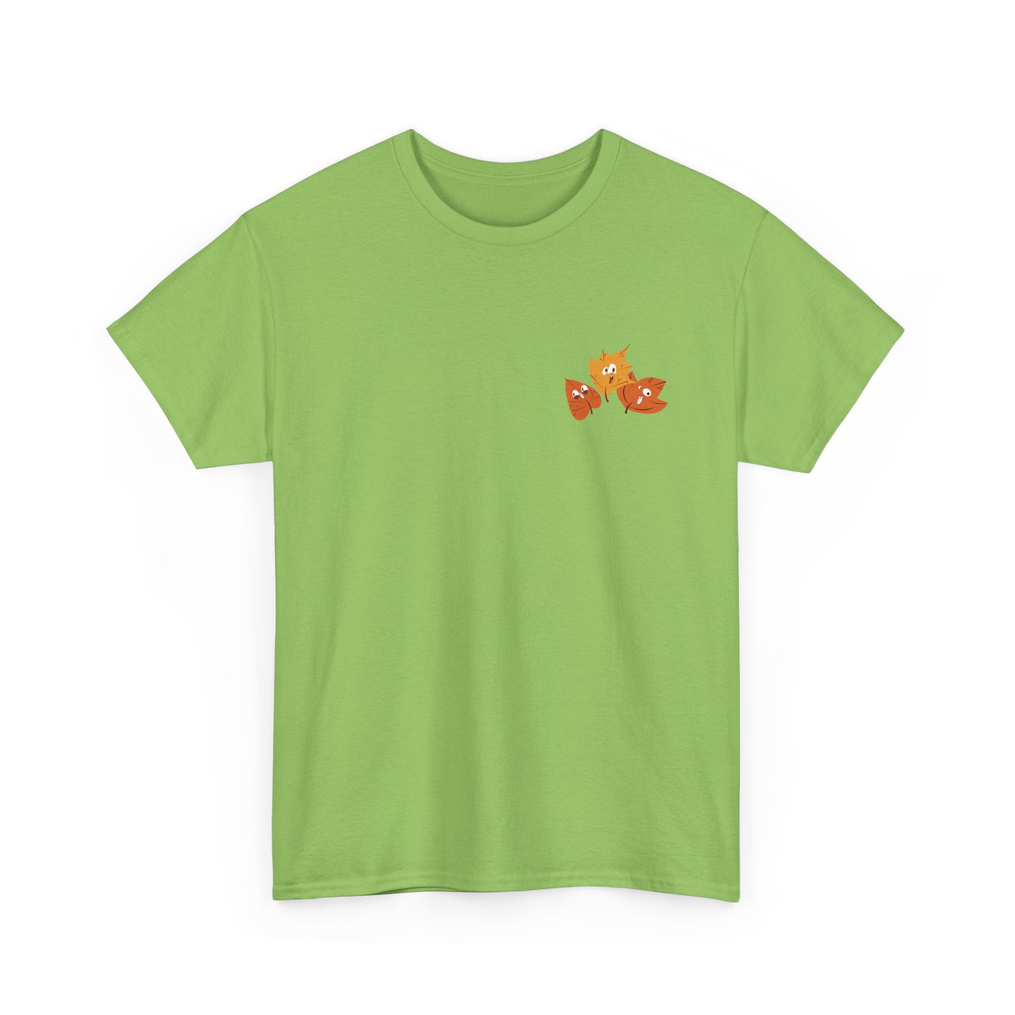 Smiley Autumn Leaves Unisex Heavy Cotton Tee